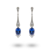 Tanzanite & Diamond Drop Earrings - K.S. Sze & Sons