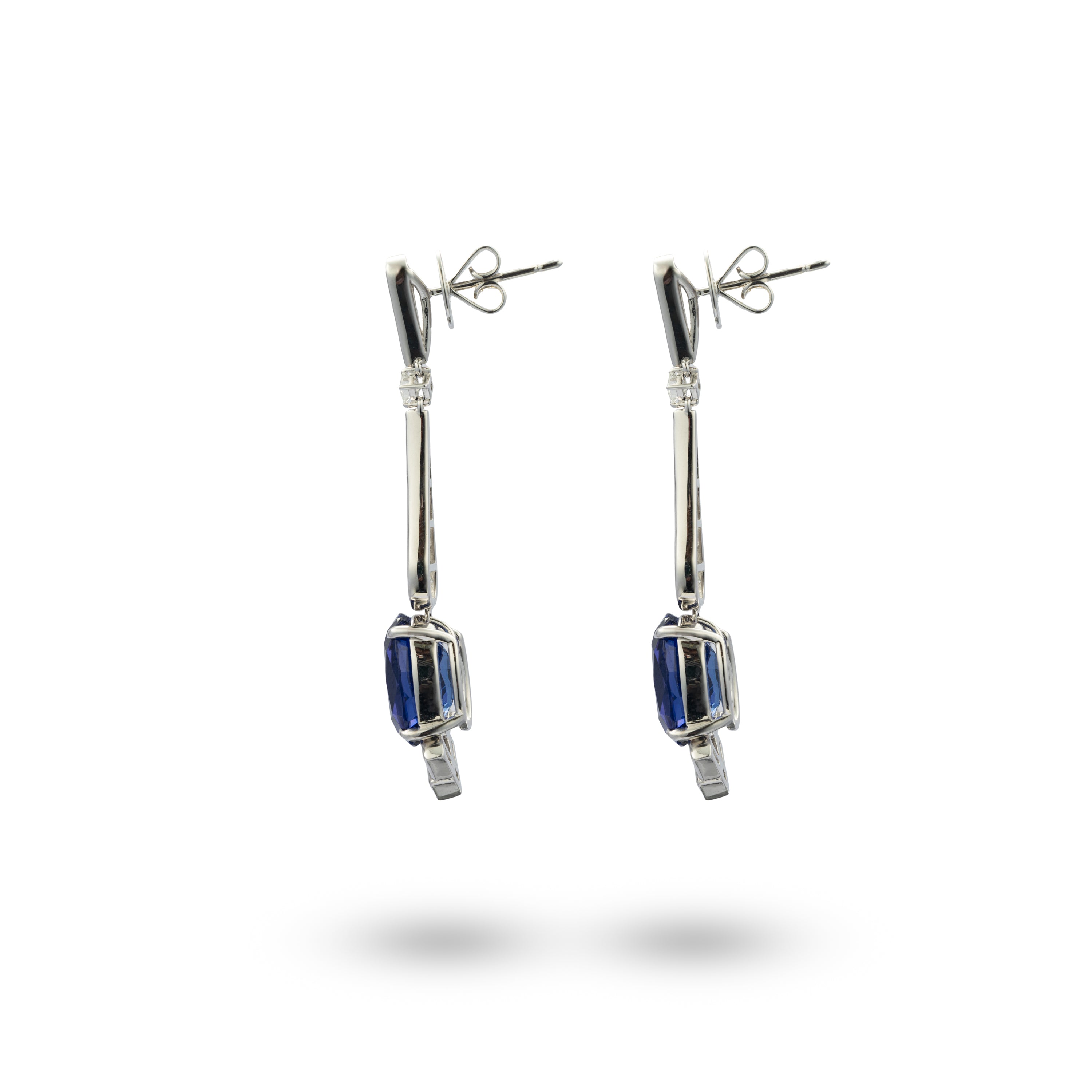 Tanzanite & Diamond Drop Earrings - K.S. Sze & Sons