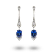 Tanzanite & Diamond Drop Earrings - K.S. Sze & Sons