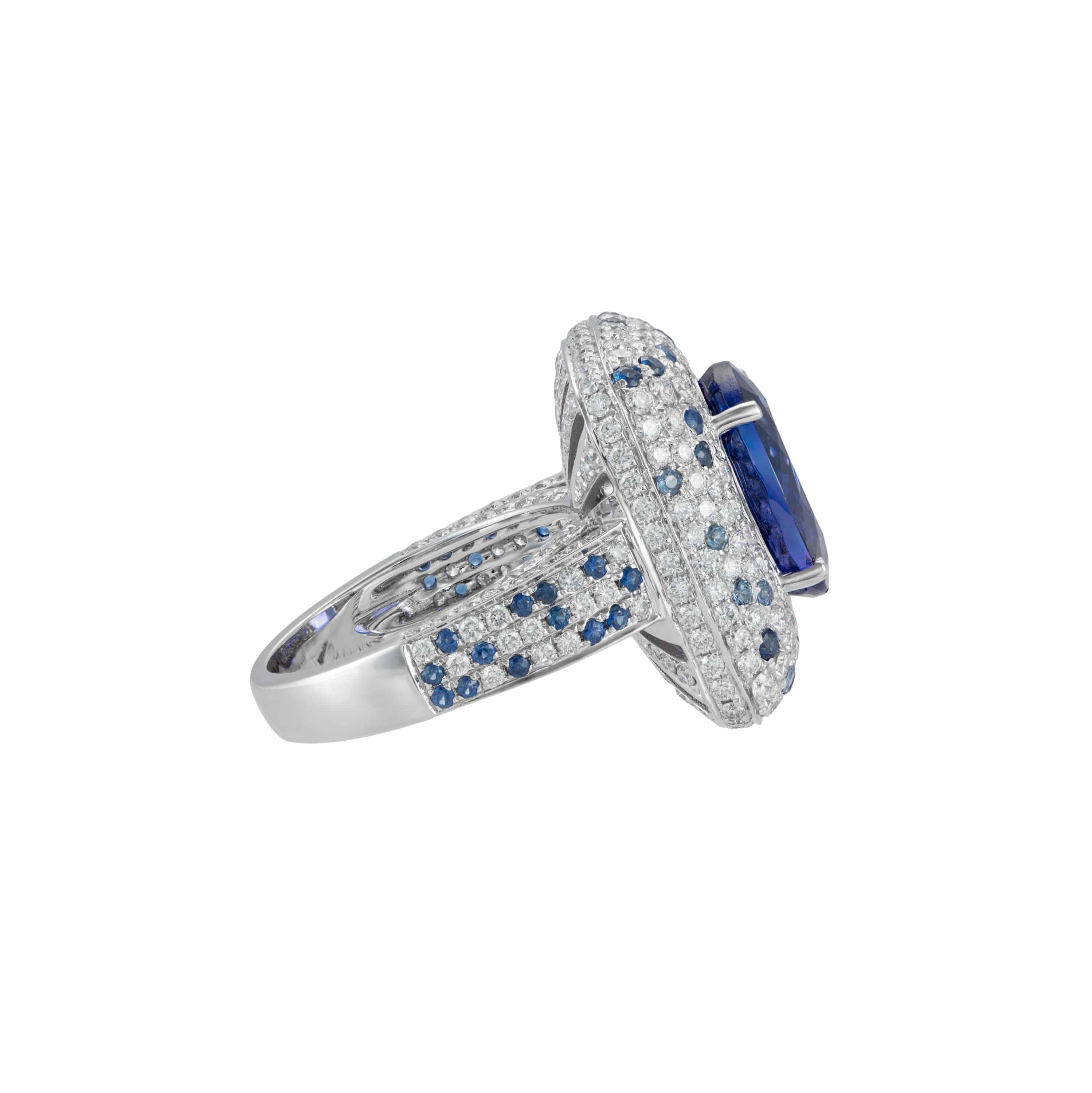 Tanzanite, Sapphire & Diamond Ring