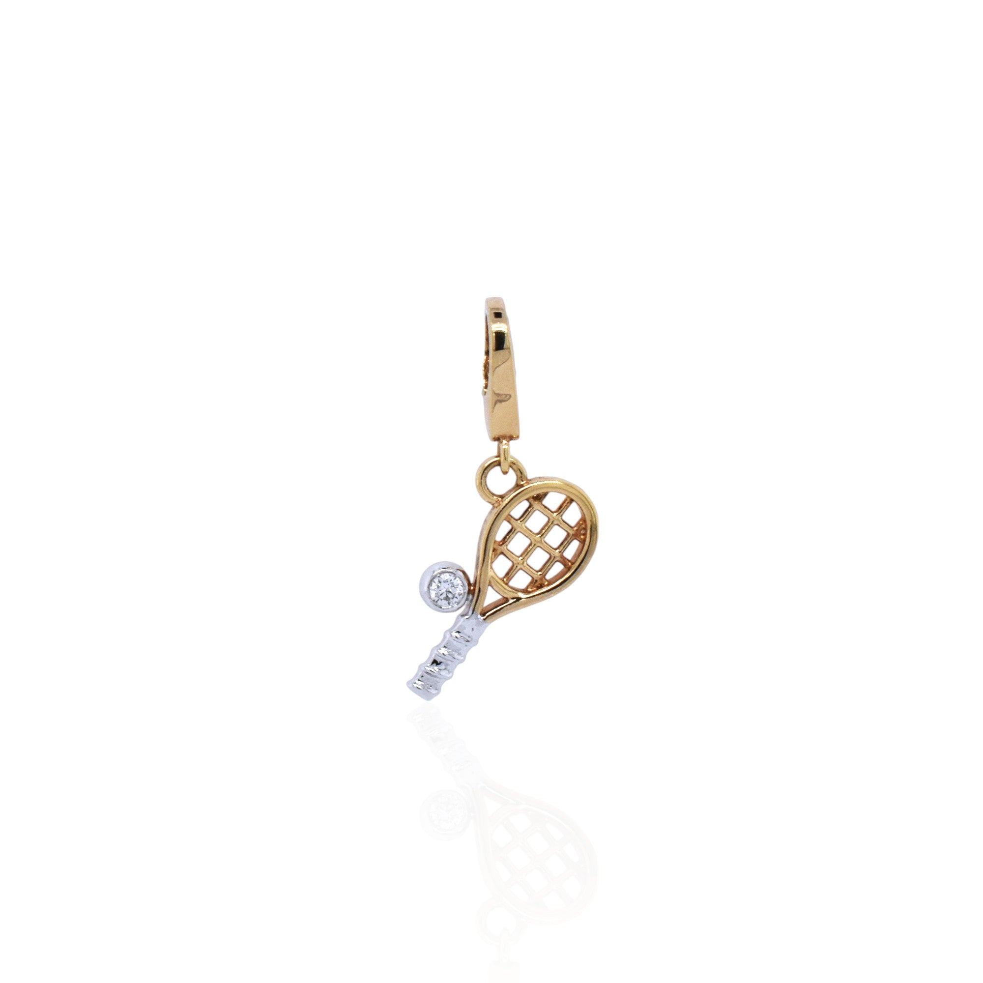 Tennis Racket Diamond Charm - K.S. Sze & Sons