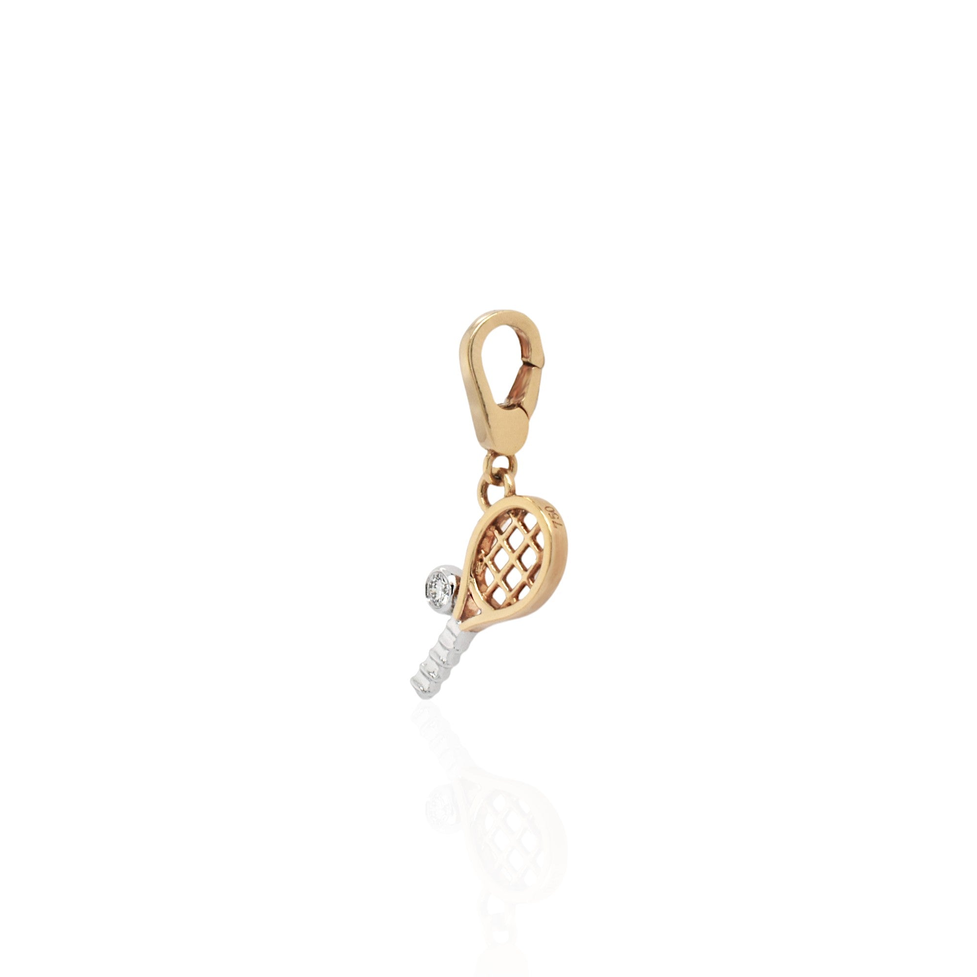 Tennis Racket Diamond Charm - K.S. Sze & Sons