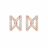 The Big Z Ear Studs in Rose Gold with Diamonds (Large)