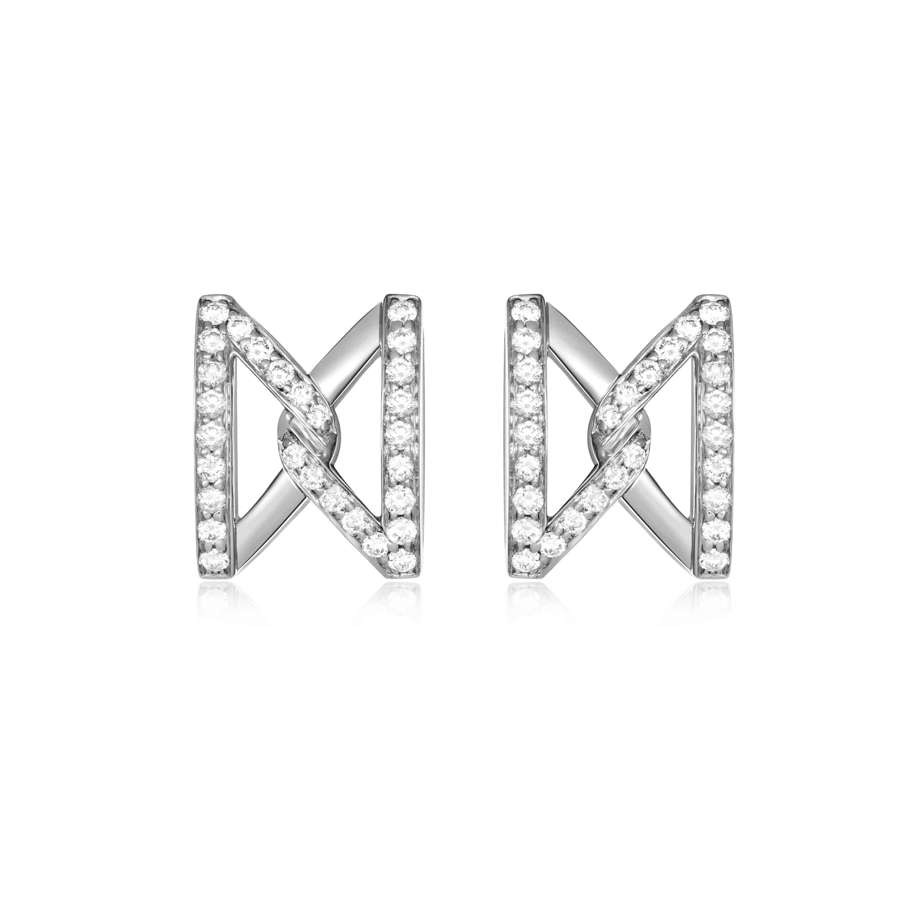 The Big Z Ear Studs in White Gold with Diamonds (Small)