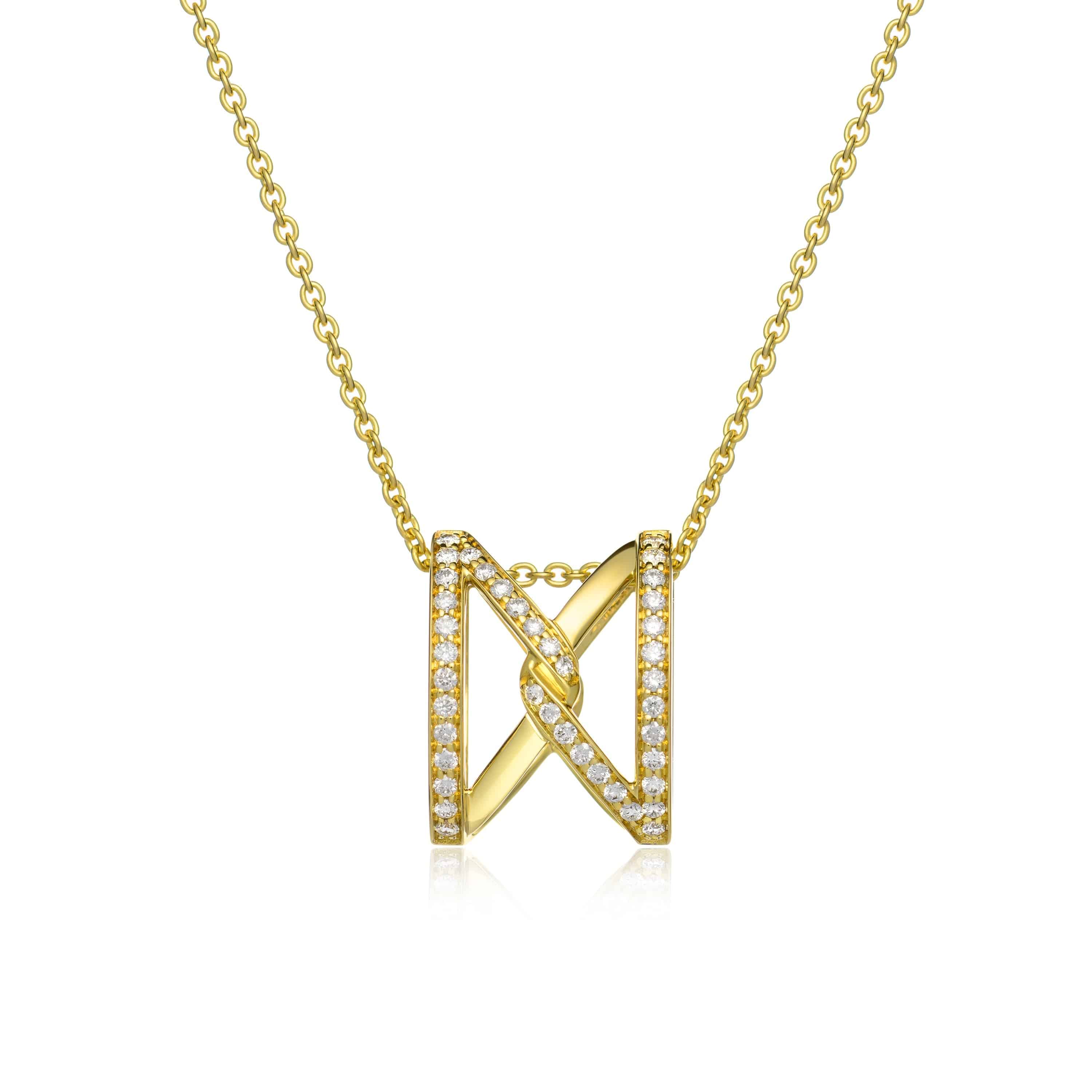 The Big Z Necklace In 18K Gold With Diamonds - K.S. Sze & Sons