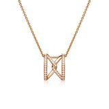 The Big Z Necklace In Rose Gold With Diamonds