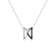 The Big Z Necklace in White Gold with Black and White Diamonds