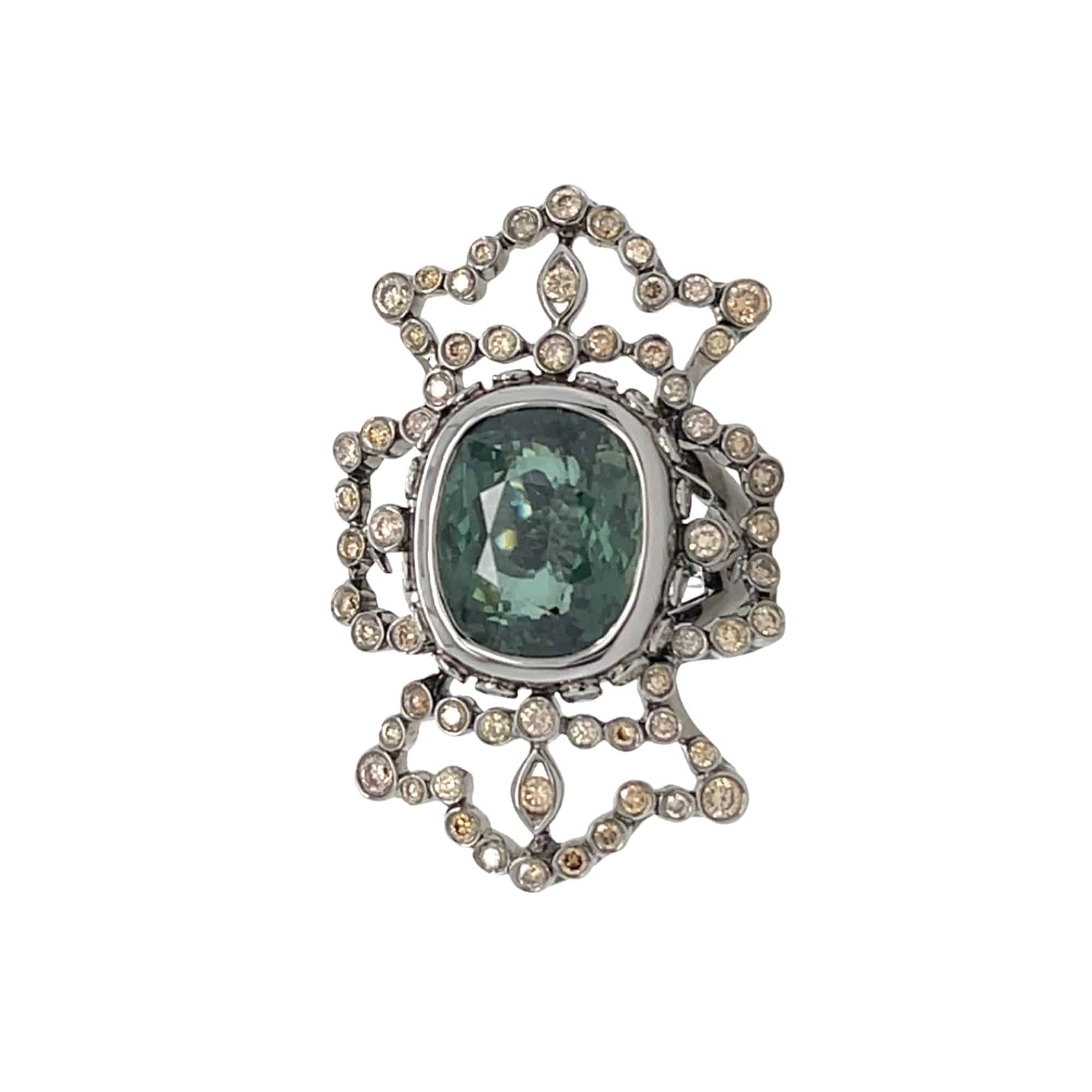 Tourmaline & Brown Diamond Ring - K.S. Sze & Sons