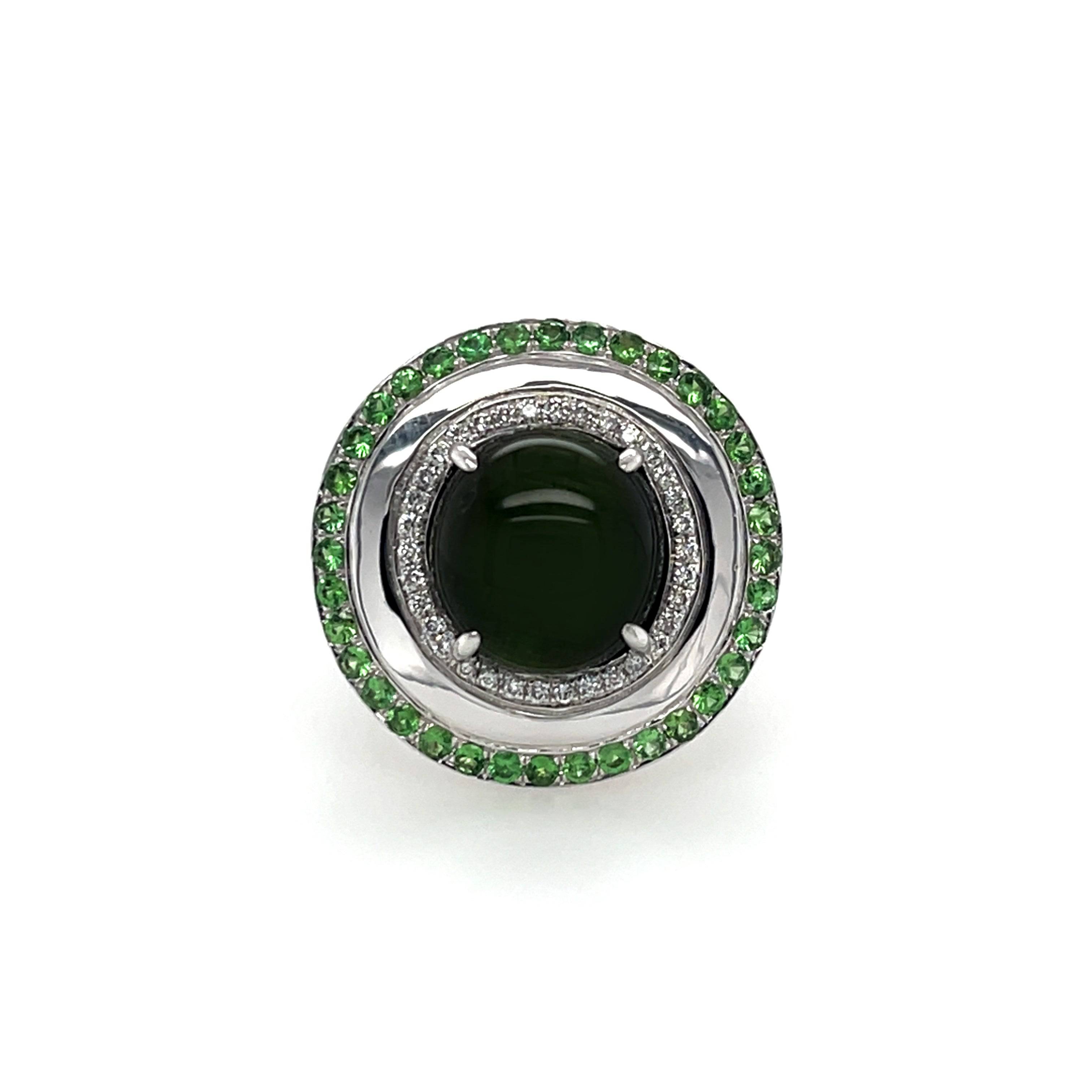 Tourmaline, Garnet & Diamond Ring - K.S. Sze & Sons