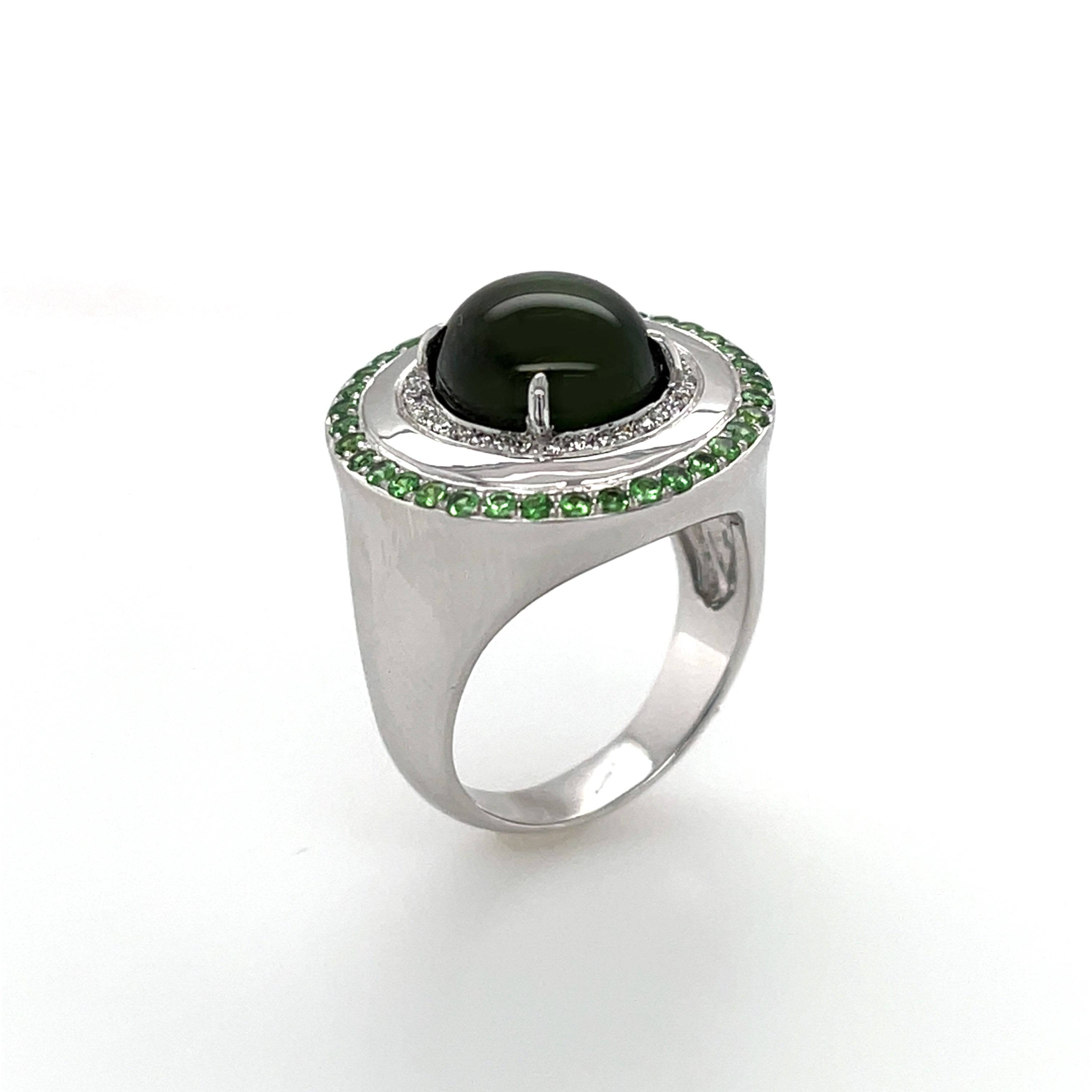 Tourmaline, Garnet & Diamond Ring - K.S. Sze & Sons