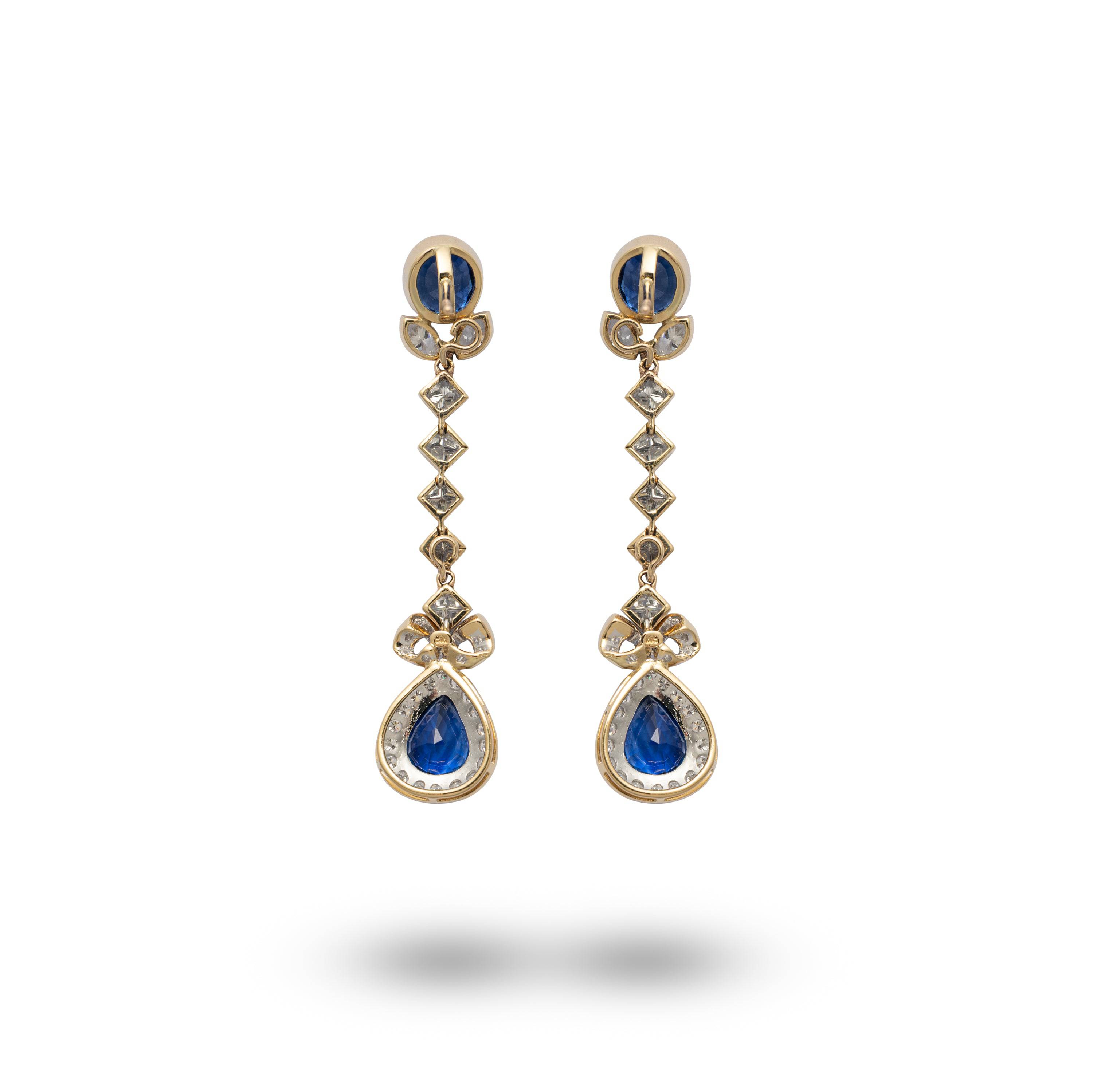 Tranformational Sapphire & Diamond Earrings - K.S. Sze & Sons