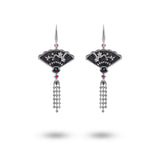 Black Jade Fan Earrings