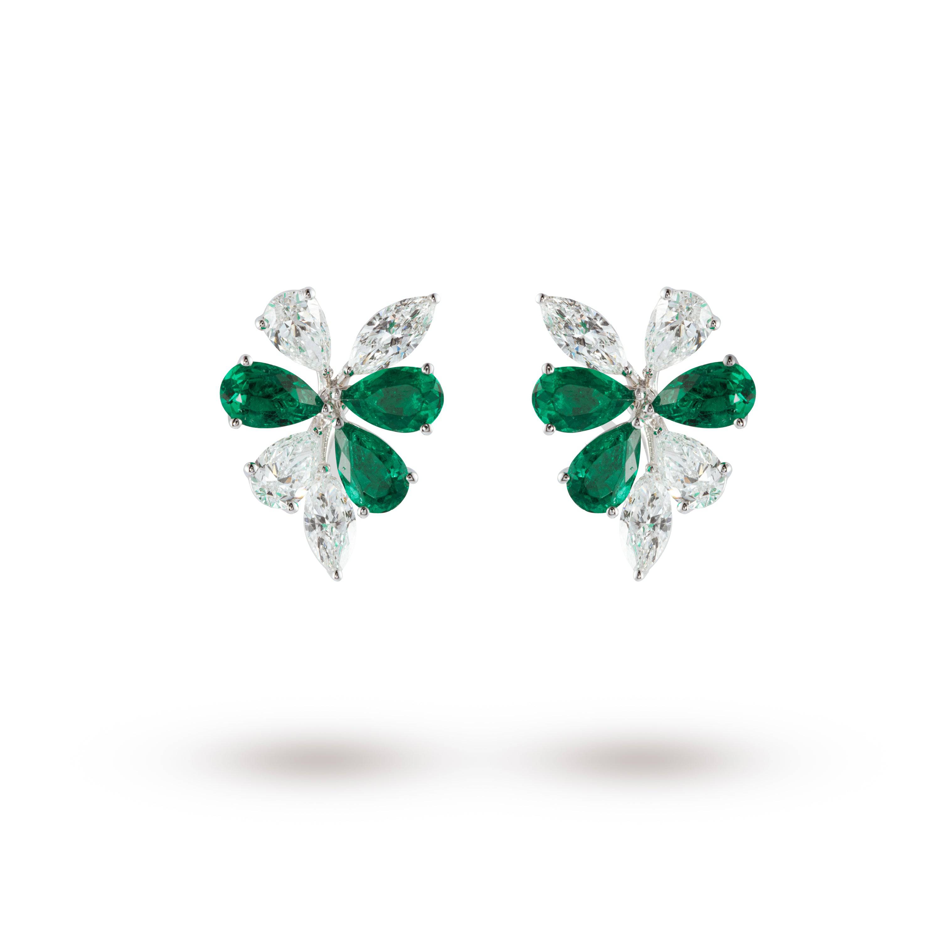 Transformational Diamond & Emerald Earrings - K.S. Sze & Sons