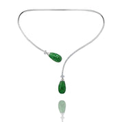 Transformational Diamond & Tsavorite Necklace/Earrings - K.S. Sze & Sons