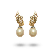 Transformational South Sea Pearl & Brown Diamond Earrings