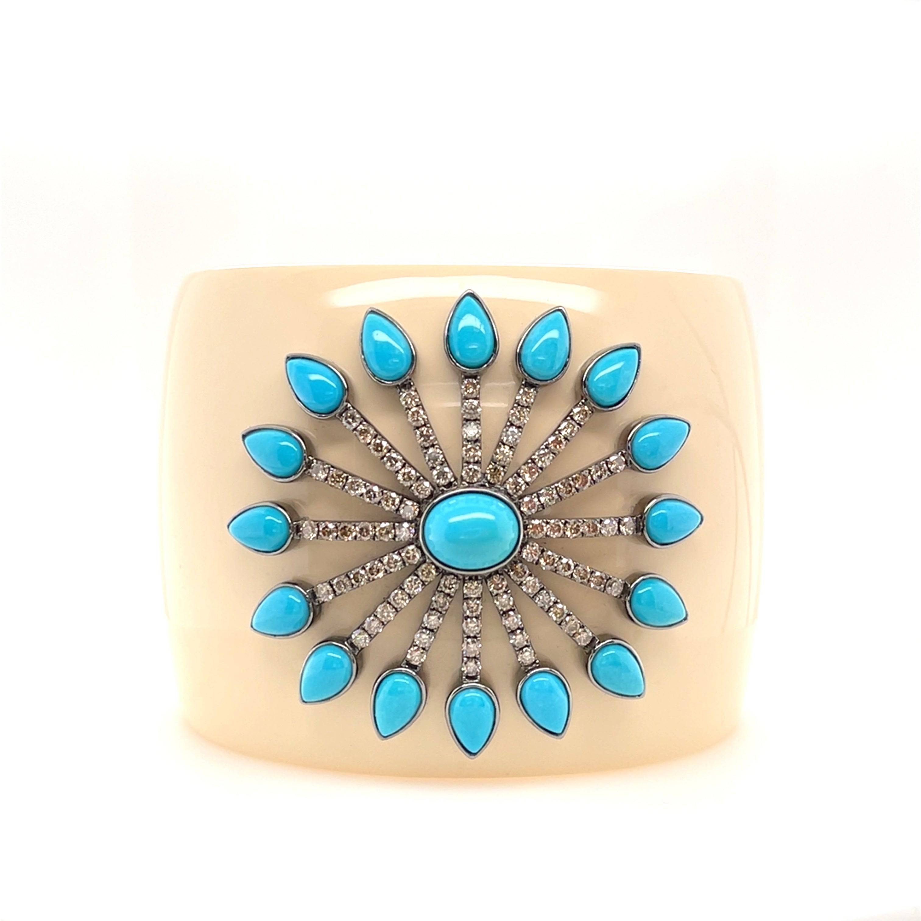 Turquoise & Diamond Bangle - K.S. Sze & Sons