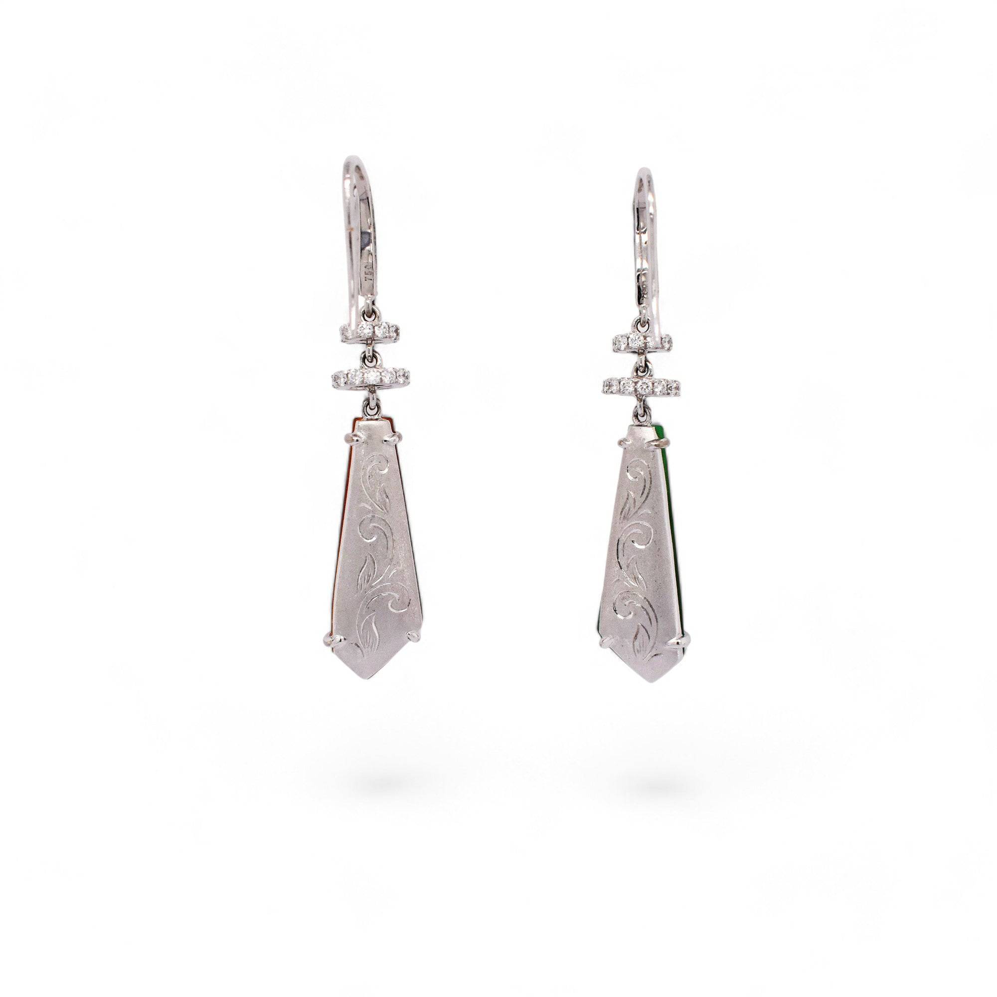 Two Daggers Jade Earrings - K.S. Sze & Sons