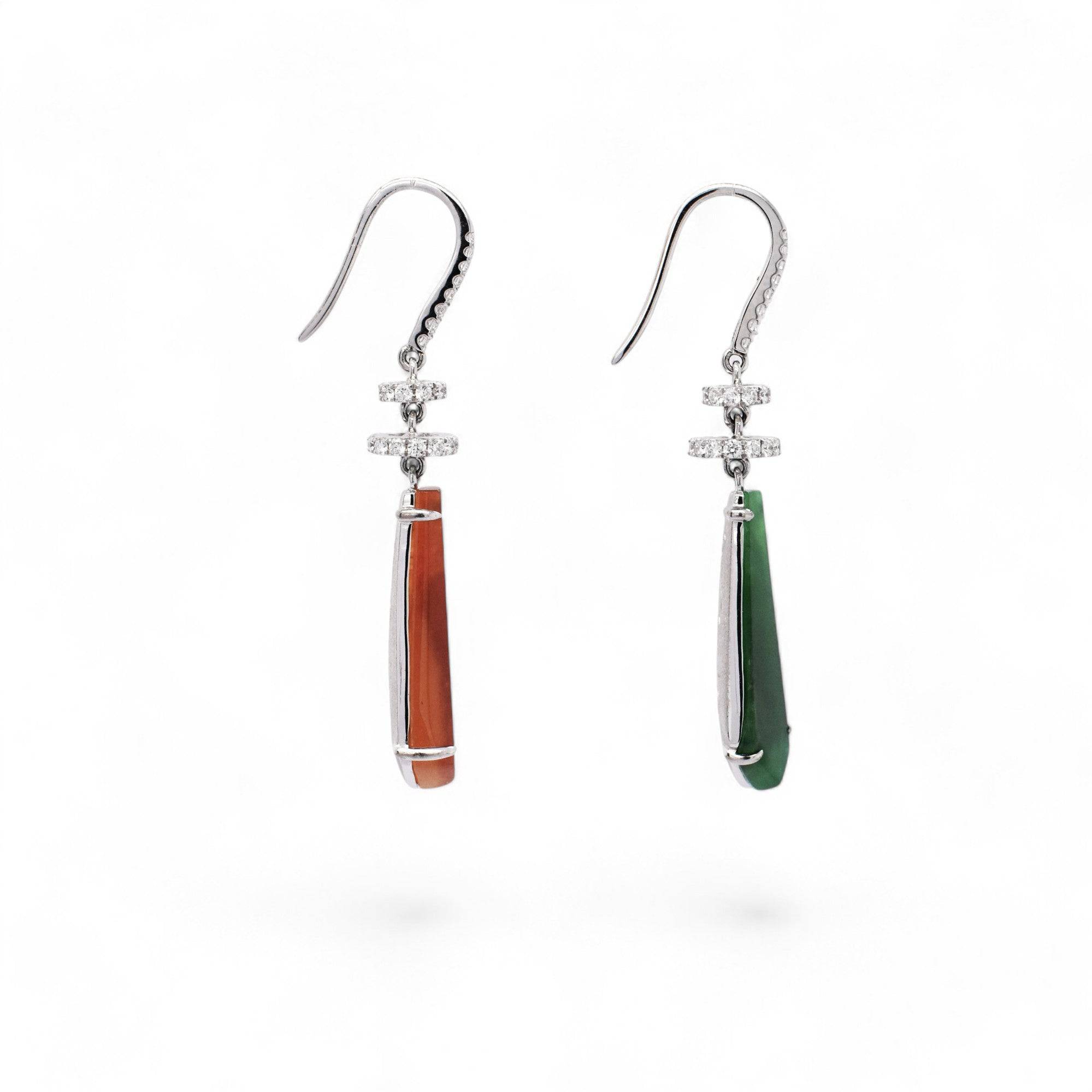 Two Daggers Jade Earrings - K.S. Sze & Sons