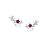 Unheated Ruby & Diamond Earrings