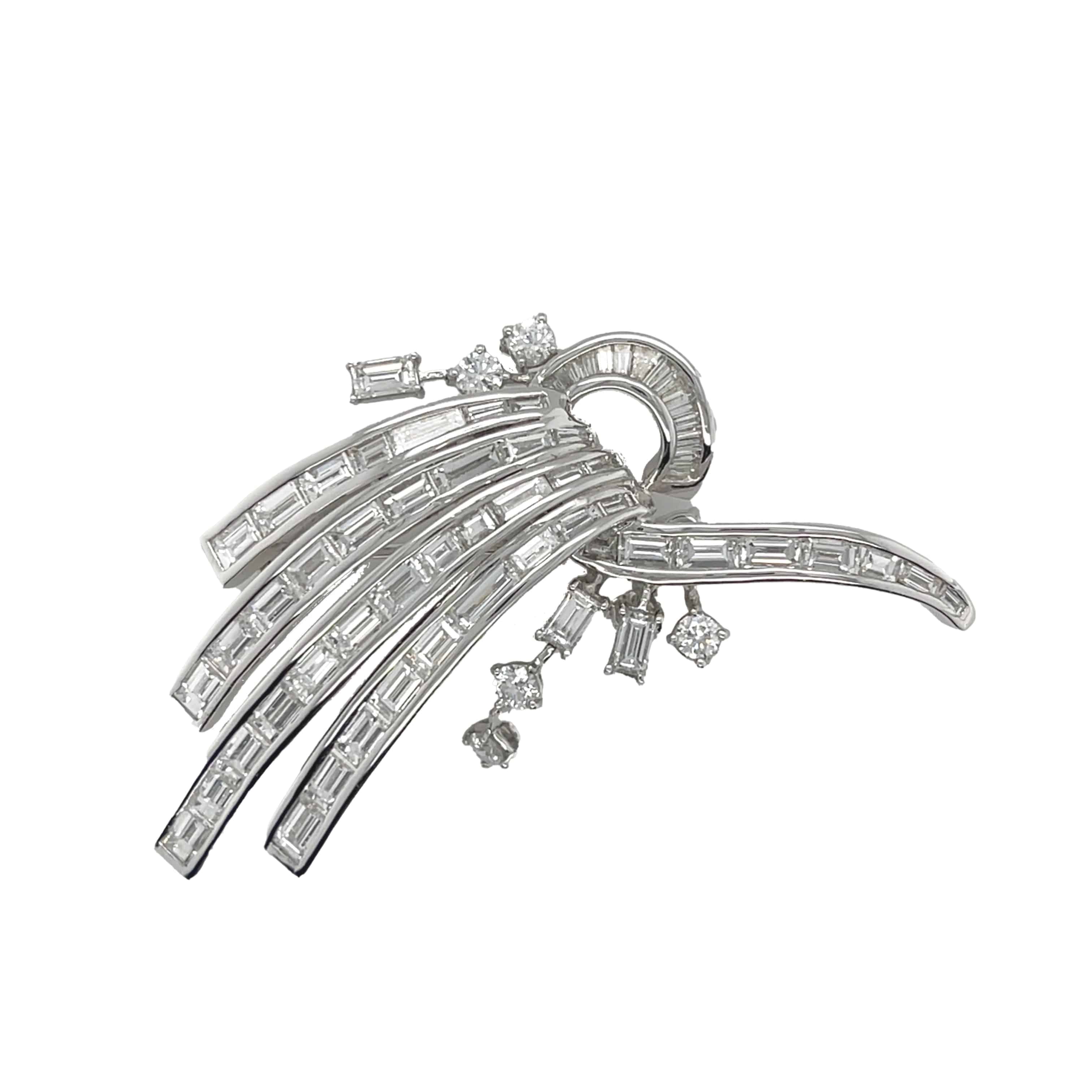 White Diamond Brooch - K.S. Sze & Sons