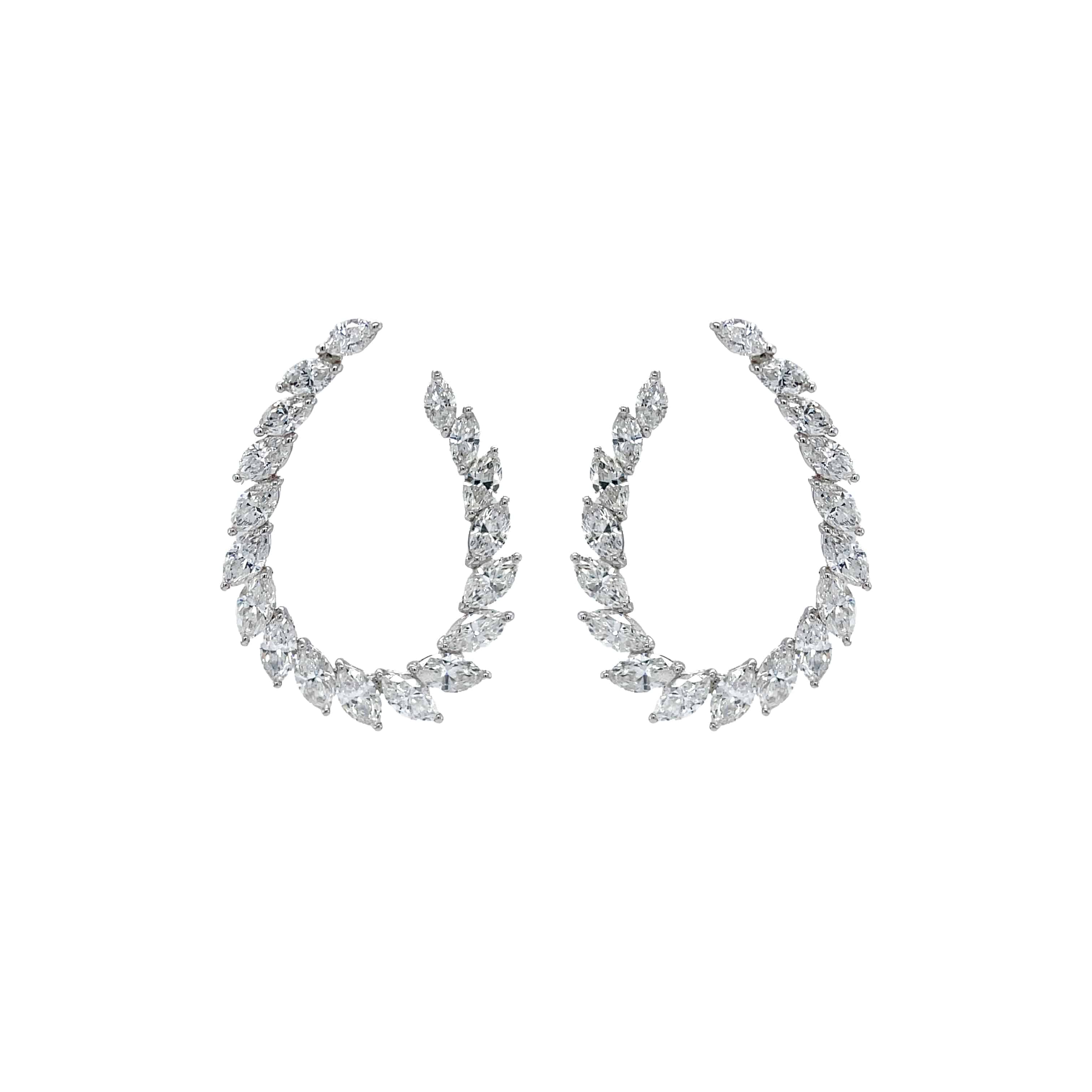 White Diamond Cocktail Earrings - K.S. Sze & Sons