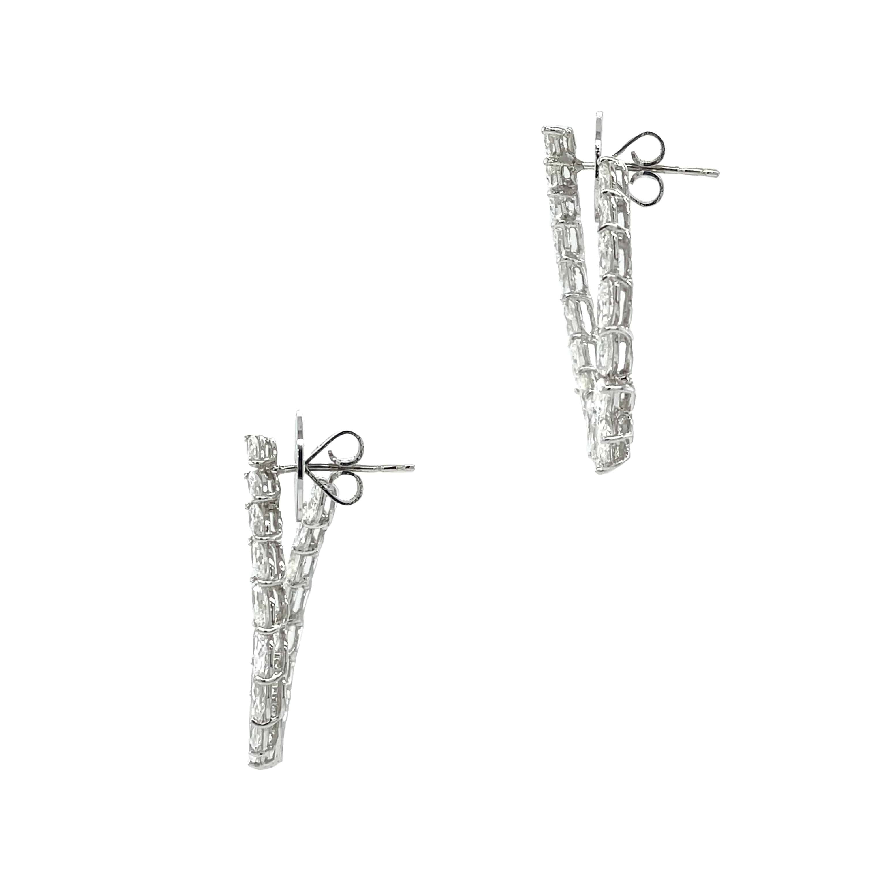 White Diamond Cocktail Earrings - K.S. Sze & Sons