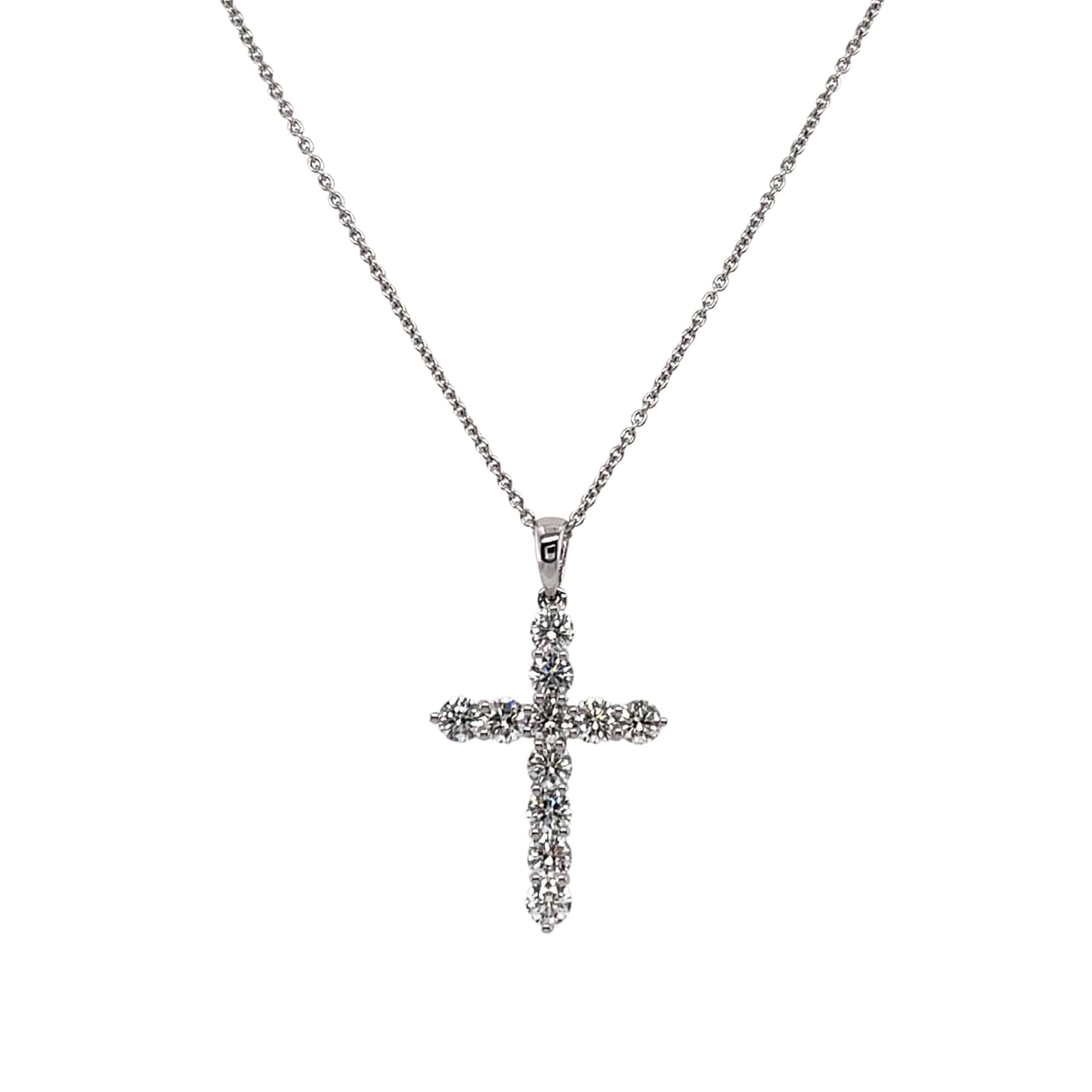 White Diamond Cross Pendant - K.S. Sze & Sons