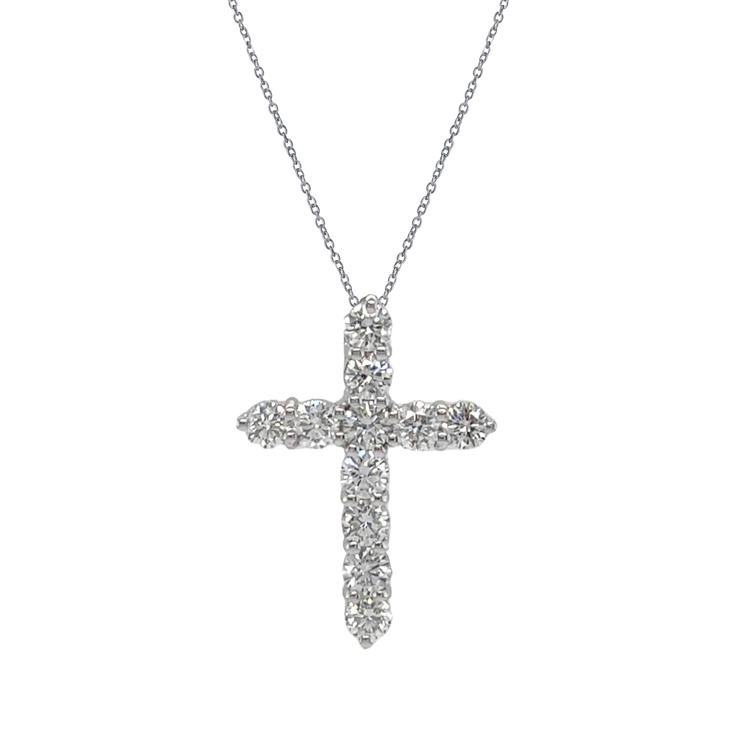 White Diamond Cross Pendant - K.S. Sze & Sons