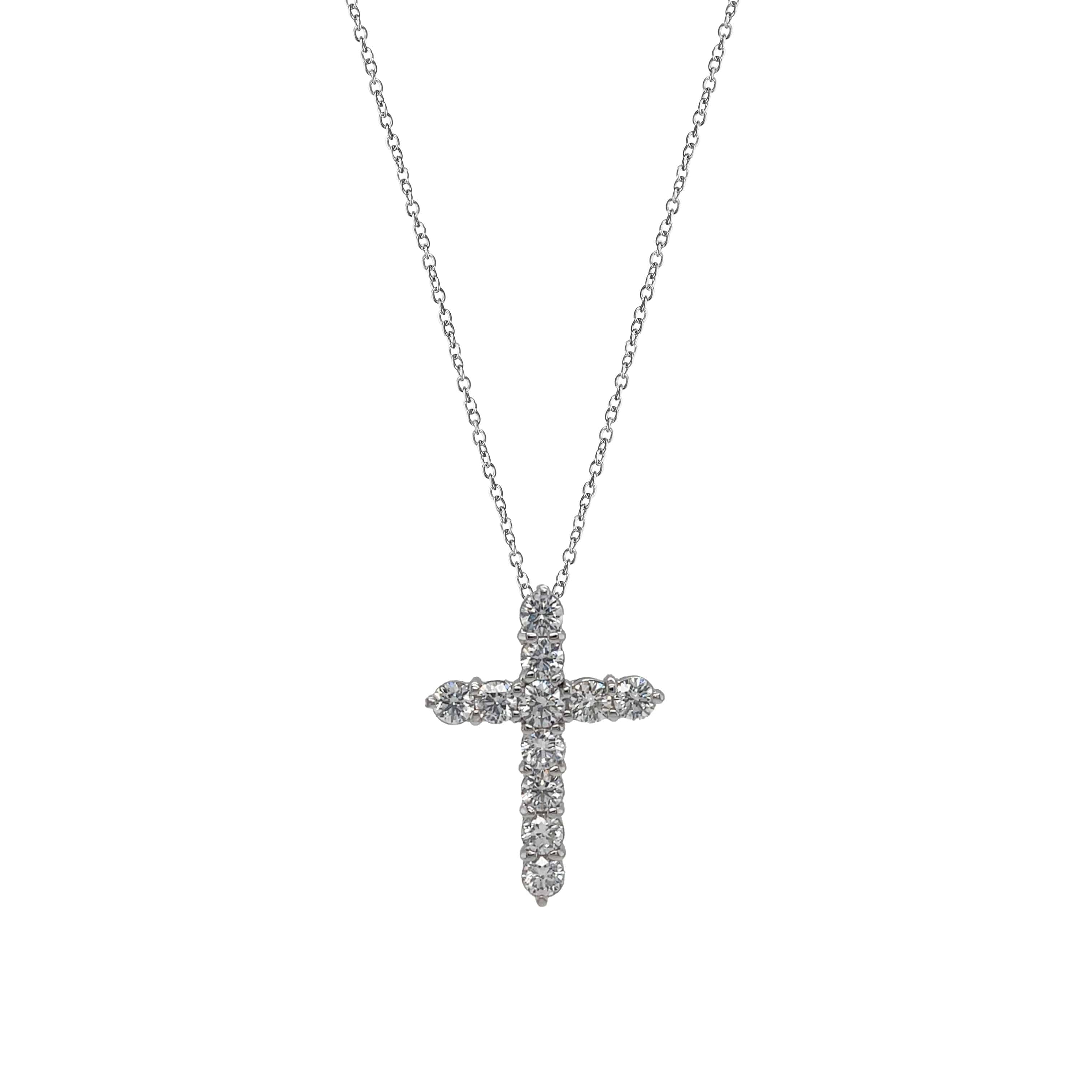 White Diamond Cross Pendant - K.S. Sze & Sons