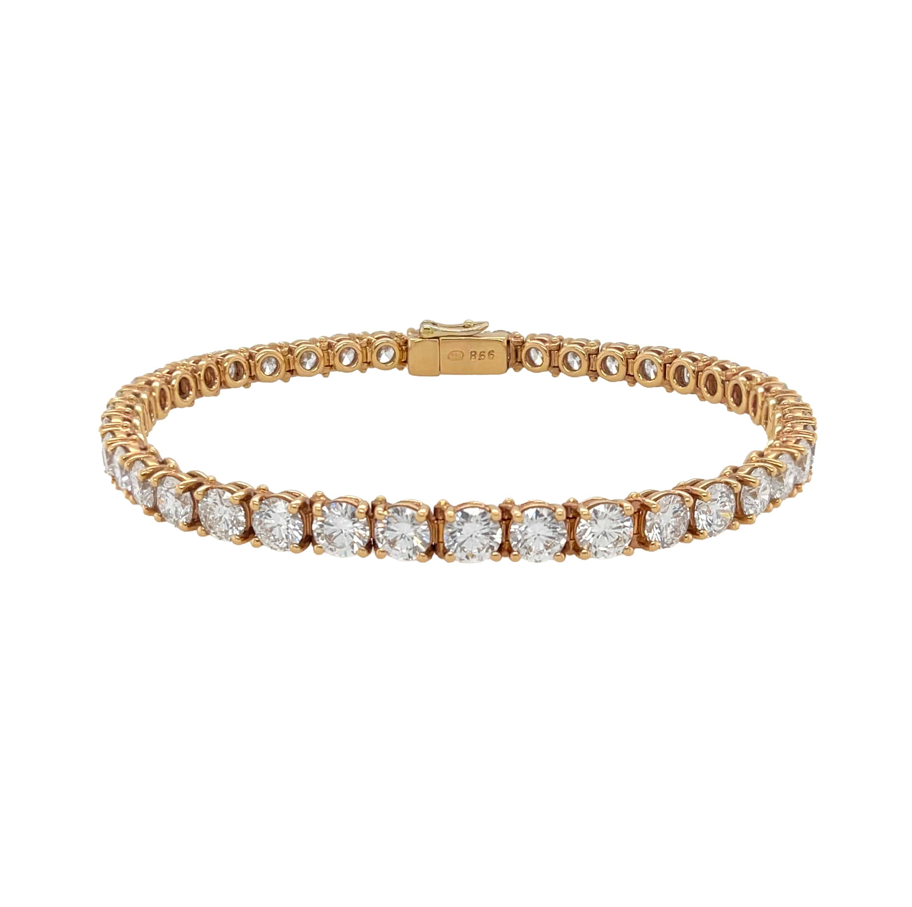 White Diamond Rose Gold Tennis Bracelet - K.S. Sze & Sons