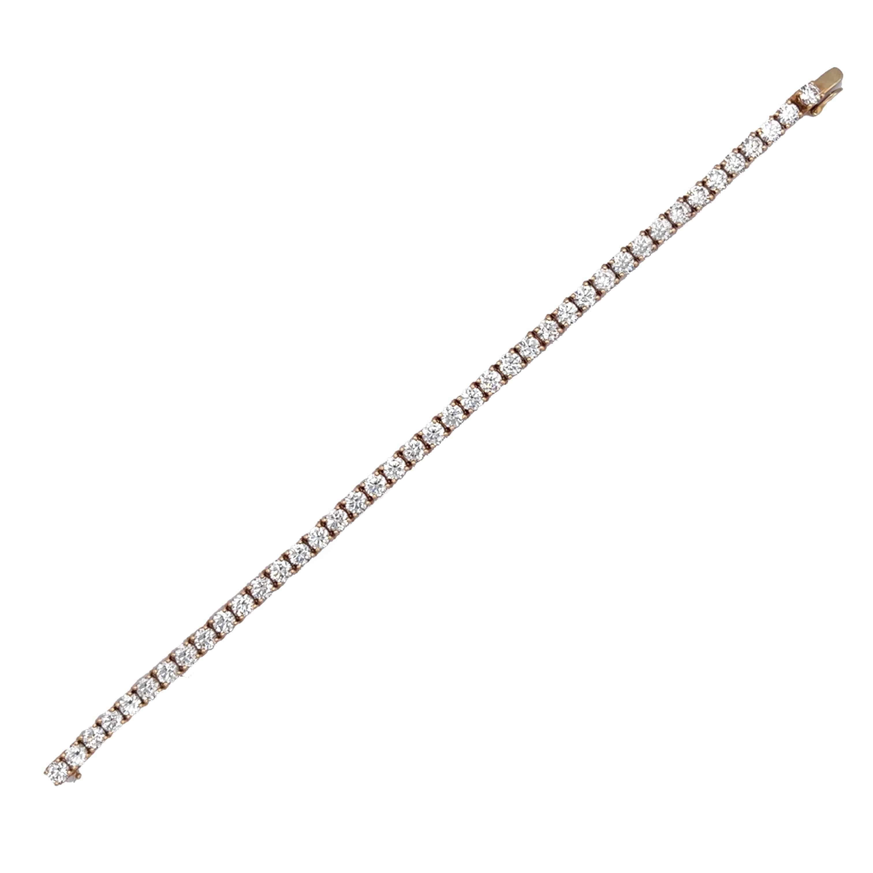 White Diamond Rose Gold Tennis Bracelet - K.S. Sze & Sons