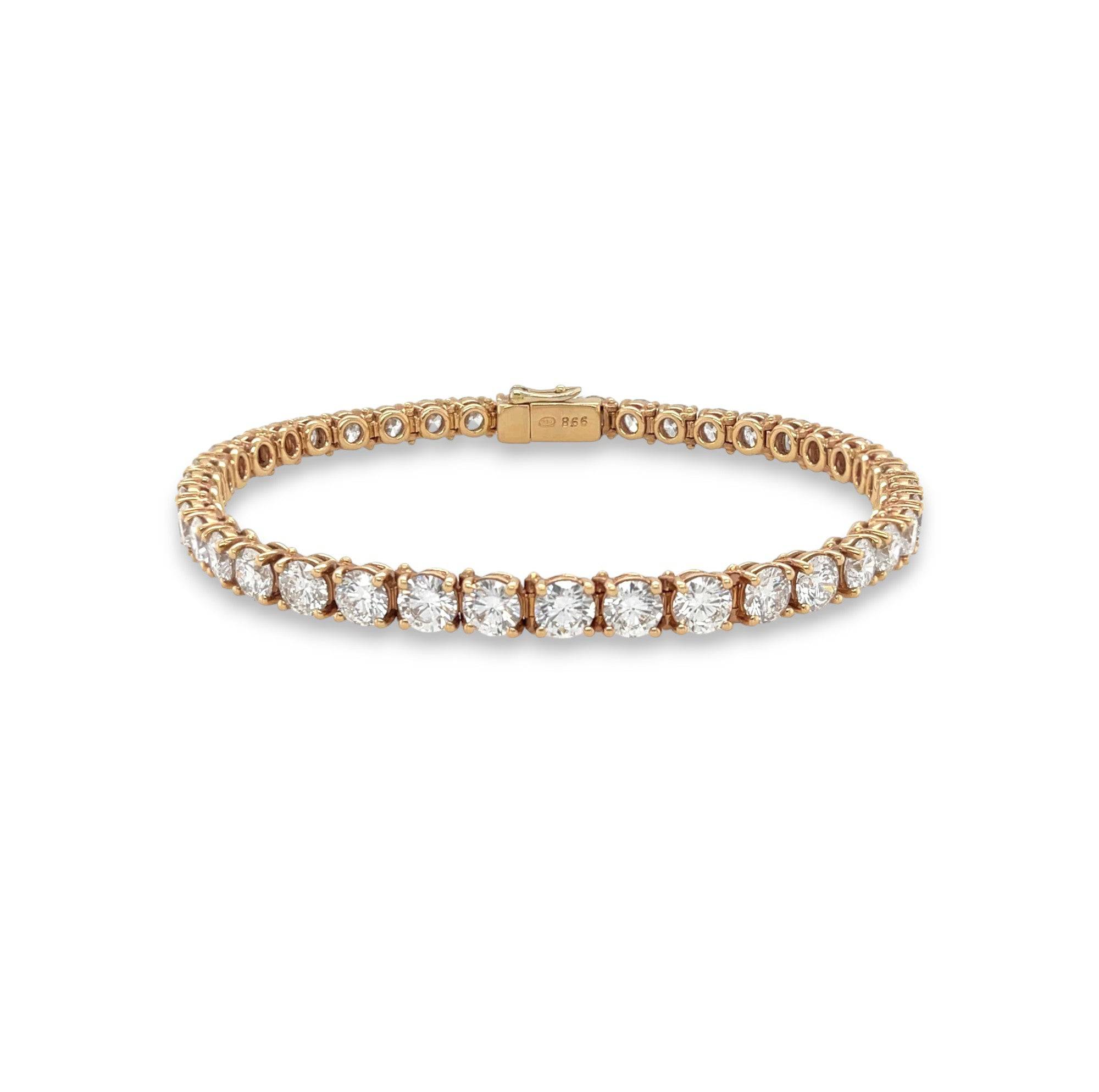 White Diamond Rose Gold Tennis Bracelet - K.S. Sze & Sons