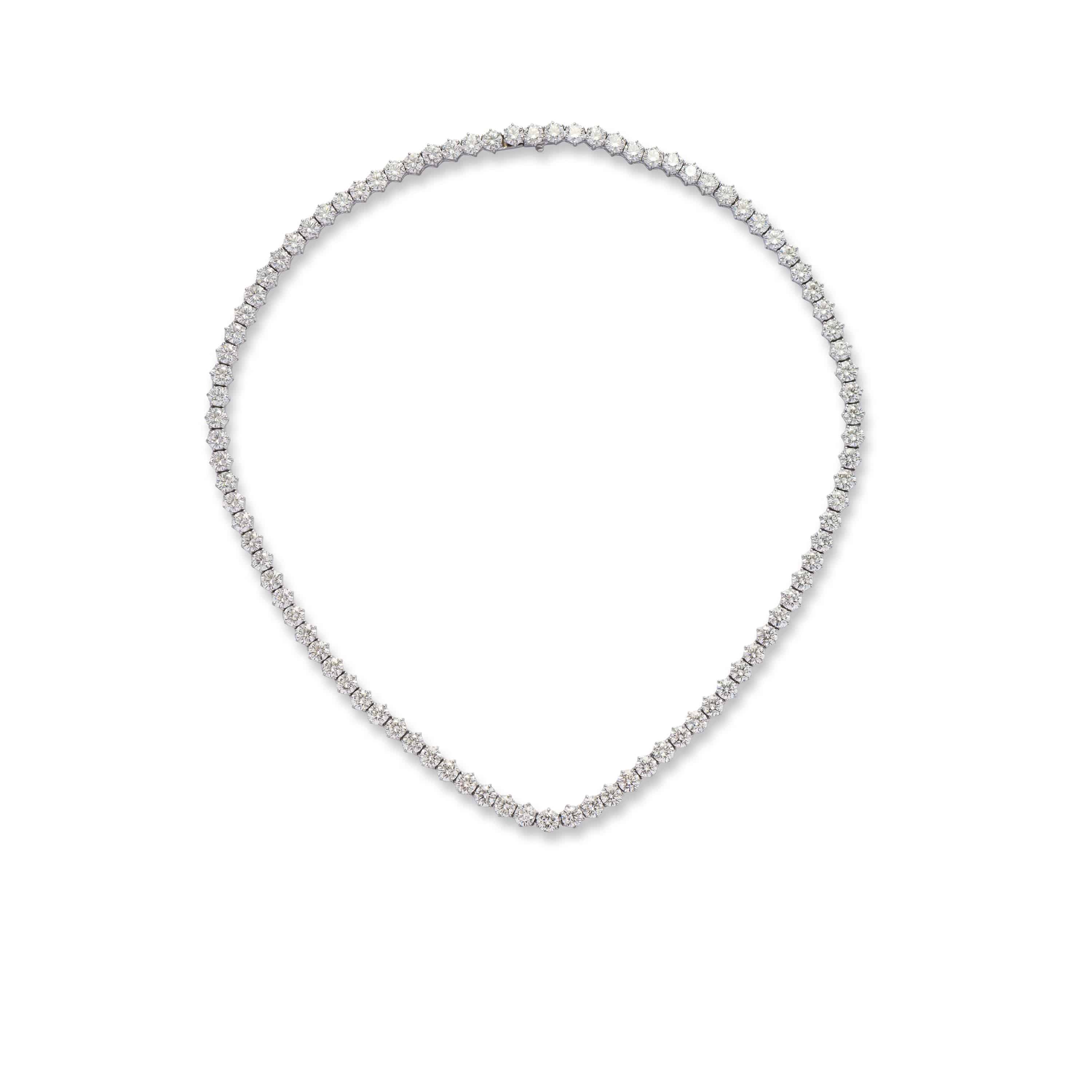 White Diamond Tennis Necklace - K.S. Sze & Sons