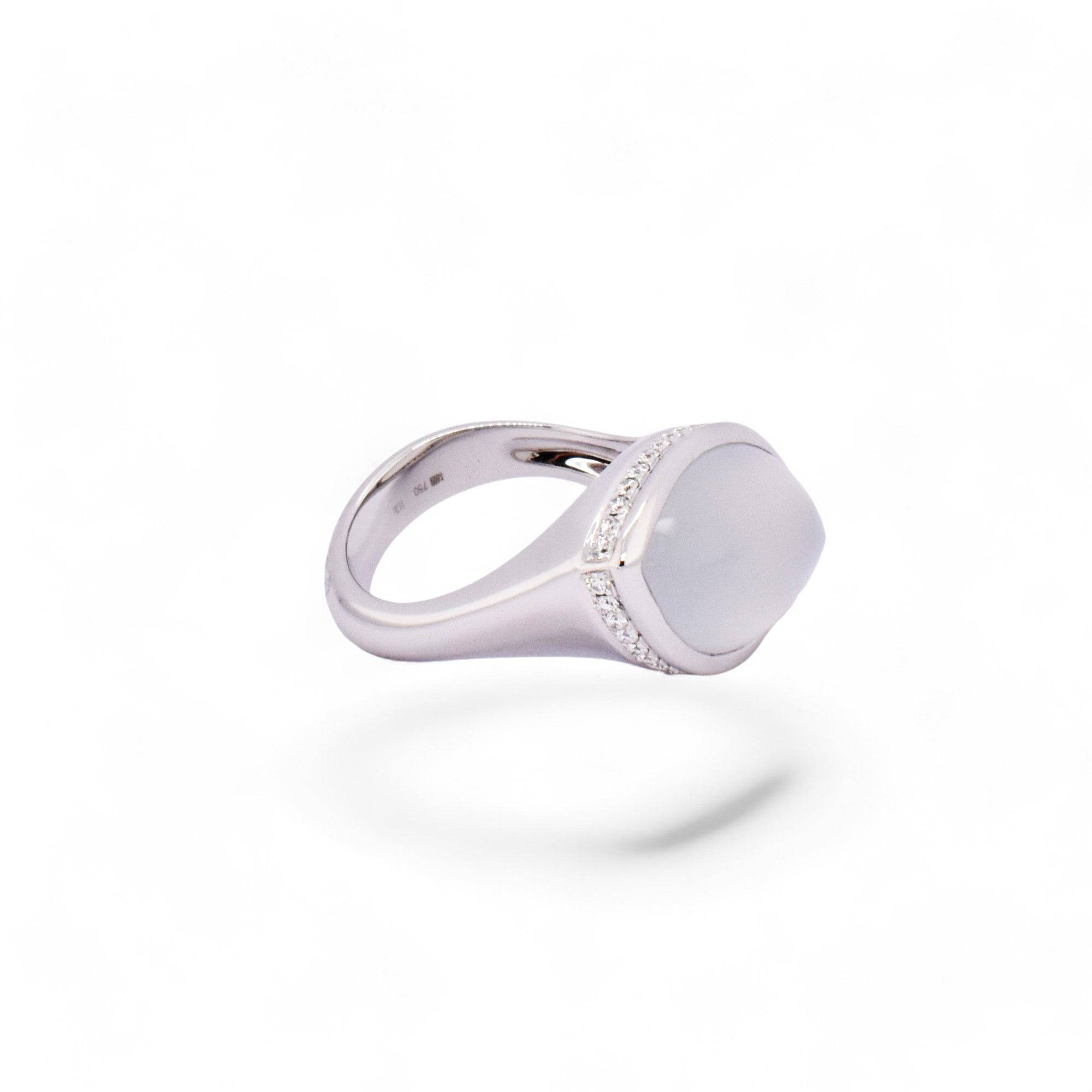 White Jade & Diamond Ring - K.S. Sze & Sons