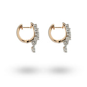 White & Rose Gold Fancy Shape Diamond Earrings