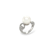 White South Sea Pearl & Diamond Ring - K.S. Sze & Sons