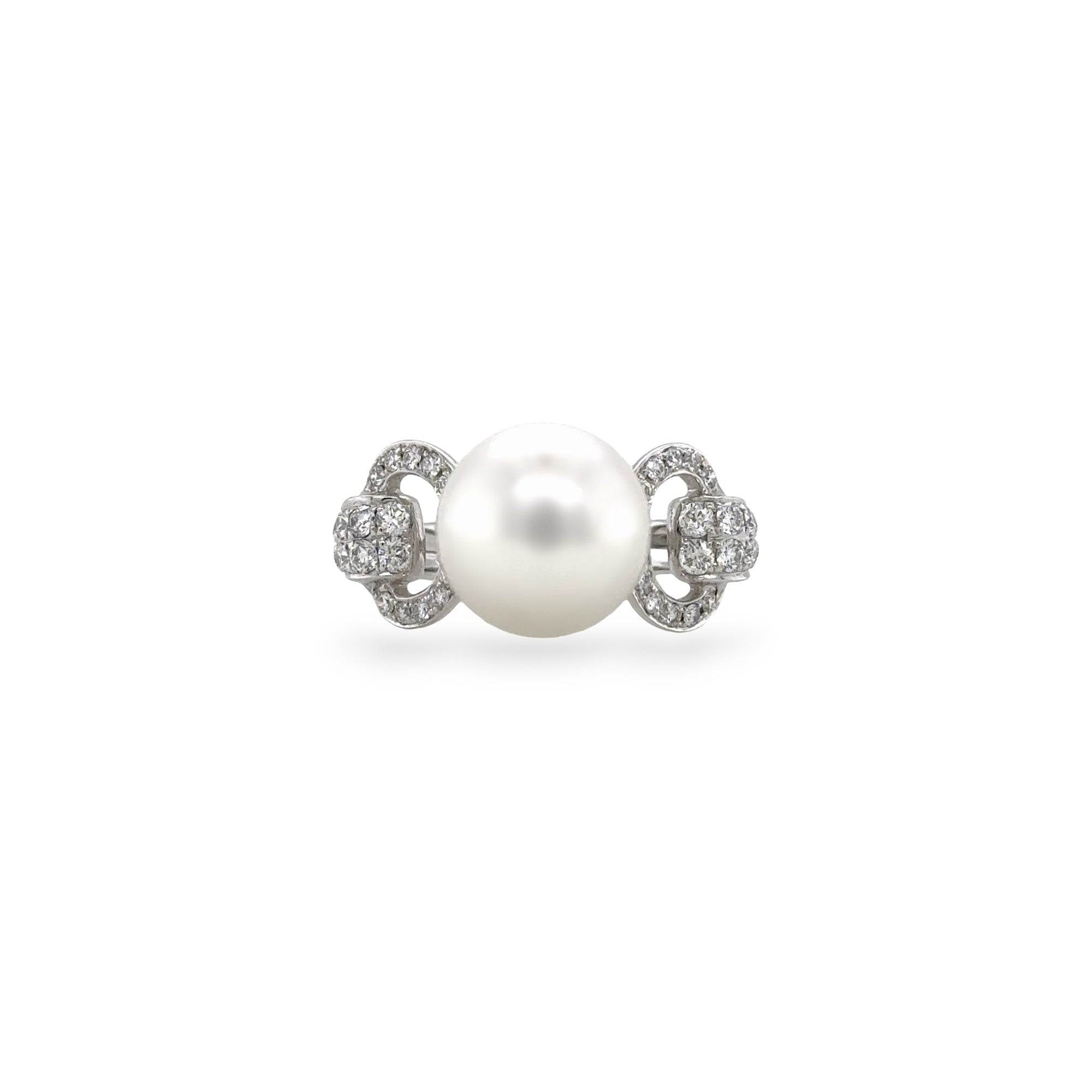 White South Sea Pearl & Diamond Ring - K.S. Sze & Sons