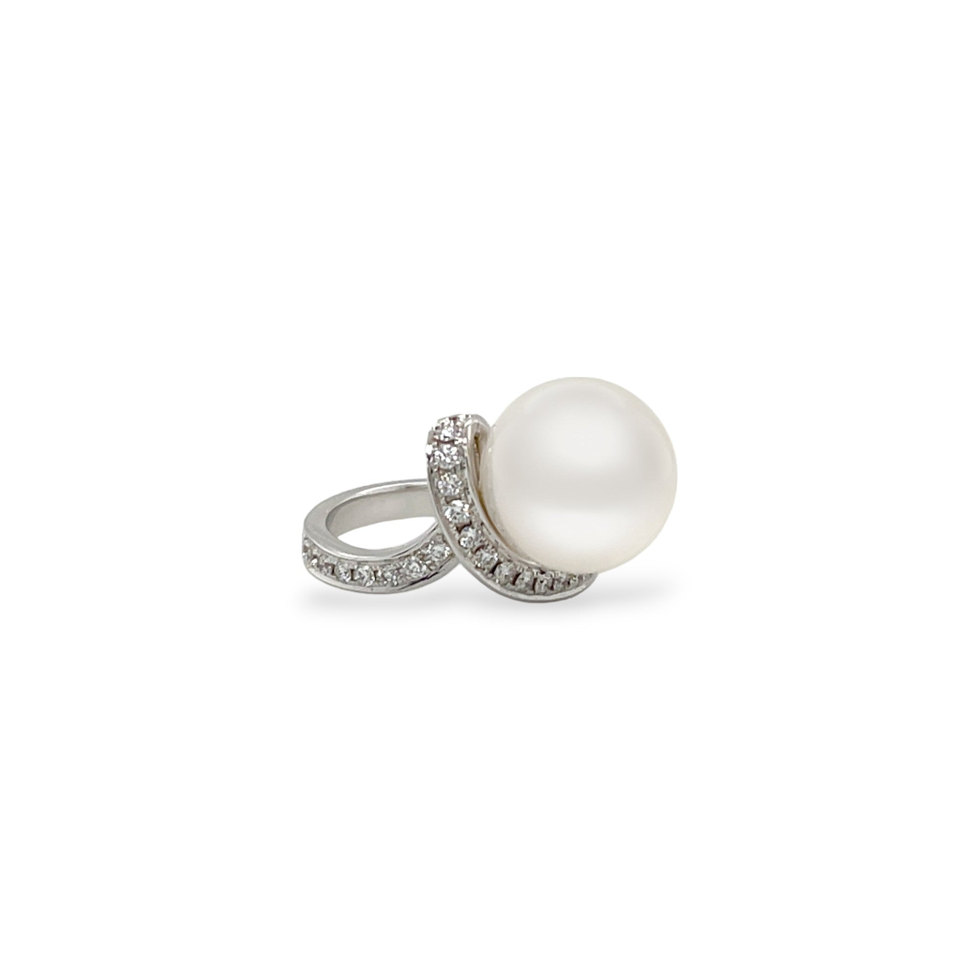 White South Sea Pearl & Diamond Ring - K.S. Sze & Sons