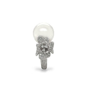 White South Sea Pearl & Diamond Ring - K.S. Sze & Sons