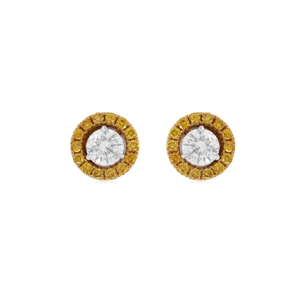 White & Yellow Diamond Earrings (GIA Certificate) - K.S. Sze & Sons