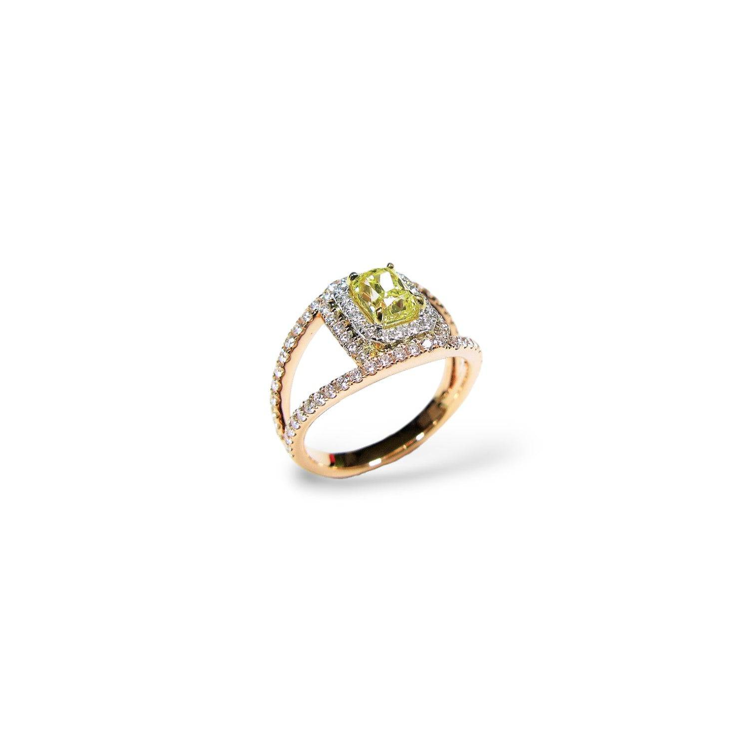 Yellow & White Diamond Ring - K.S. Sze & Sons