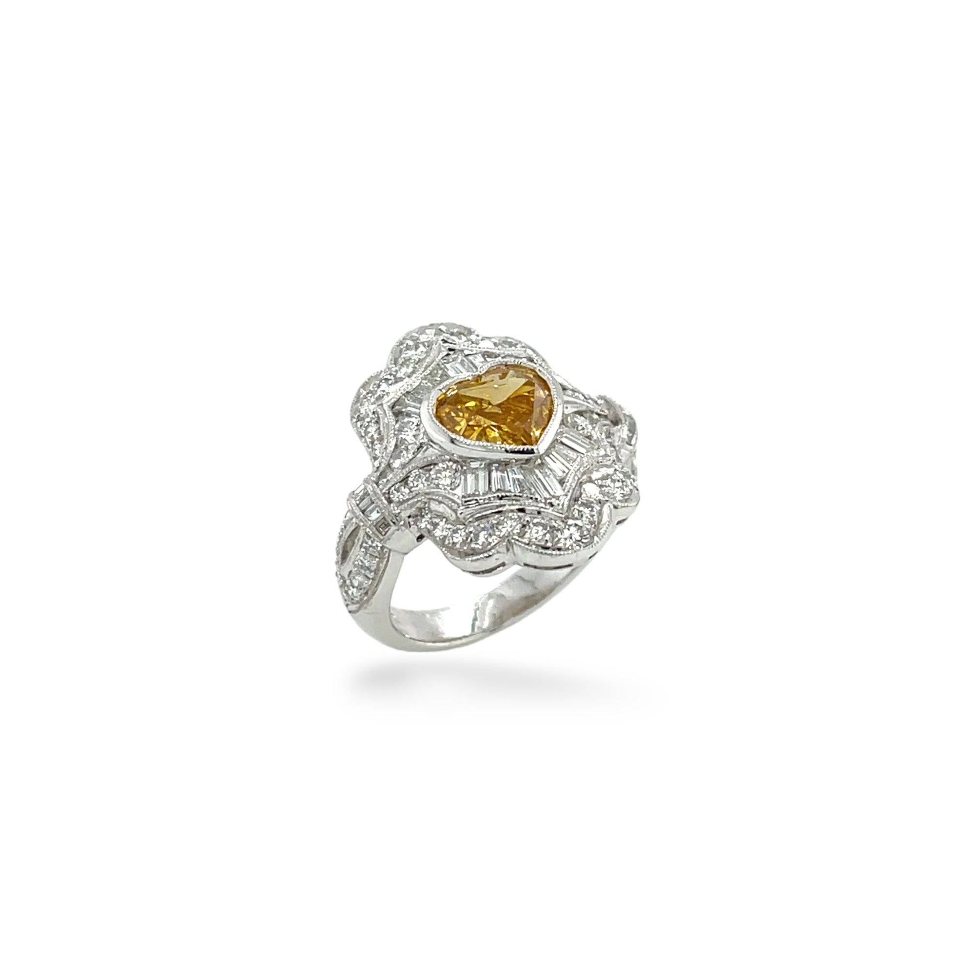 Yellow & White Diamond Ring - K.S. Sze & Sons