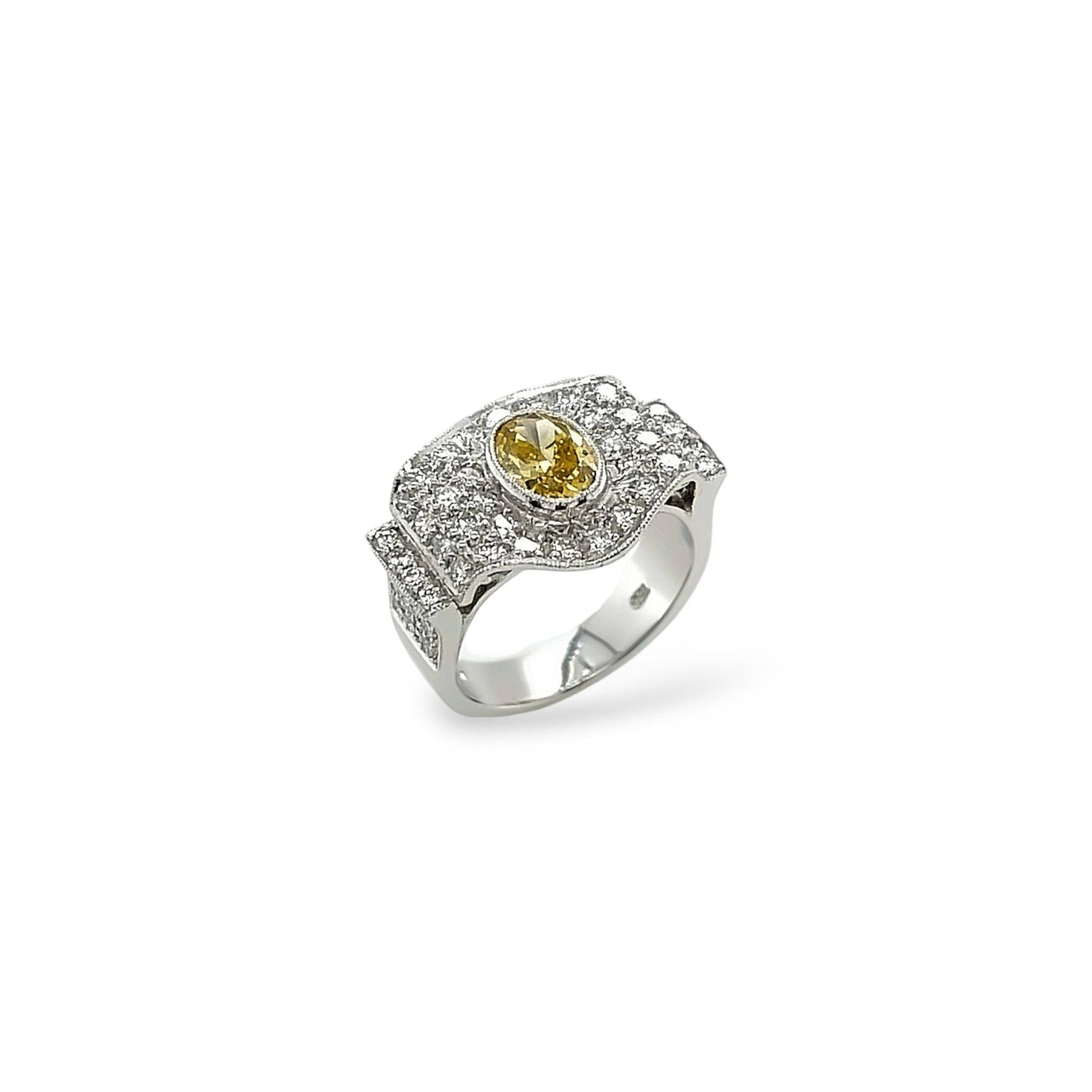 Yellow & White Diamond Ring