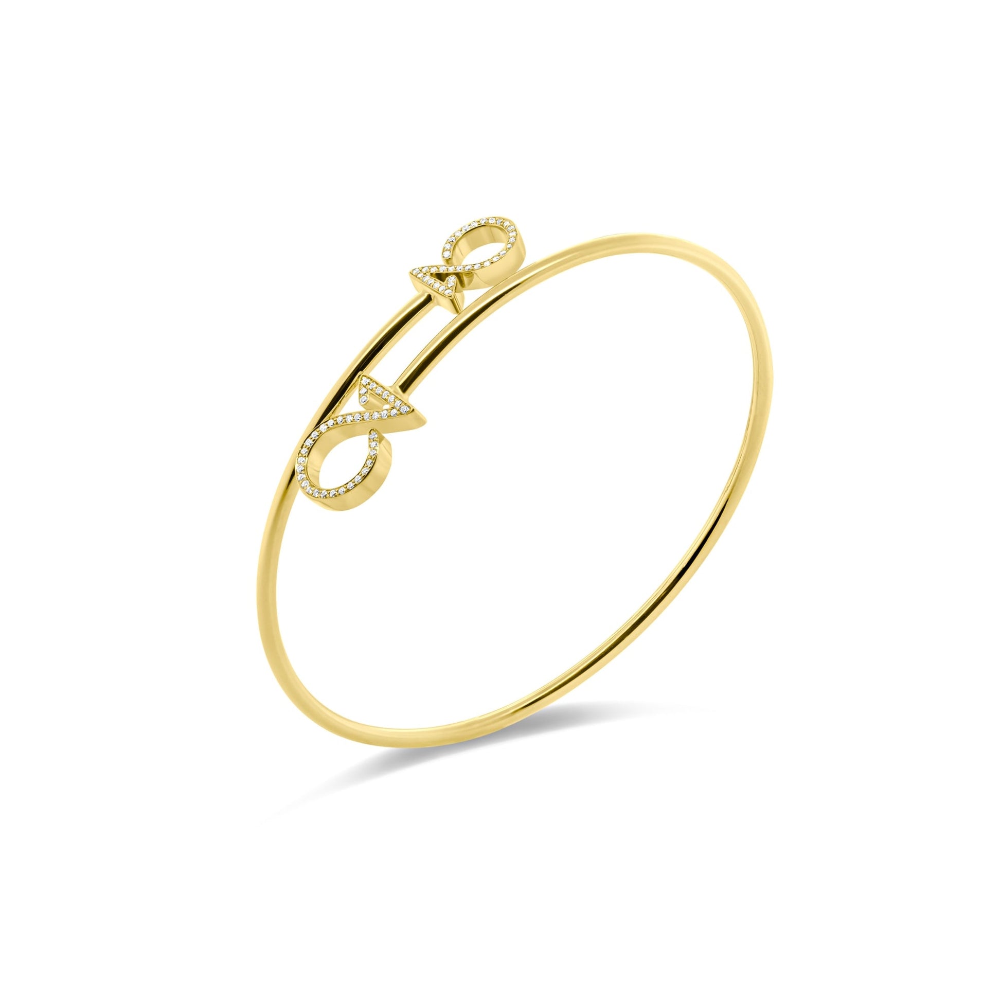 Bangle In 18K Gold With Diamonds - ZNS Jewellery