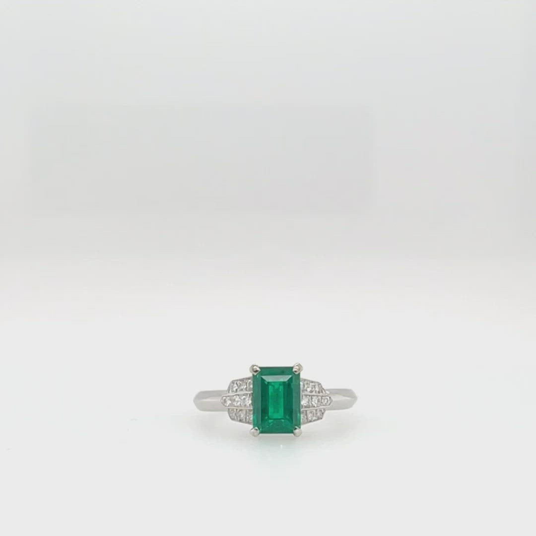 Emerald & Diamond Ring (GRS Certificate)