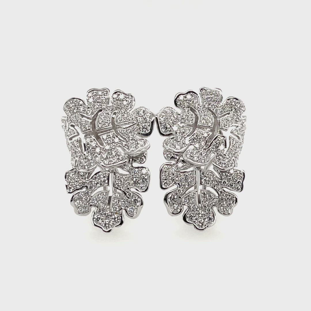 Leave Shaped Diamond Earrings