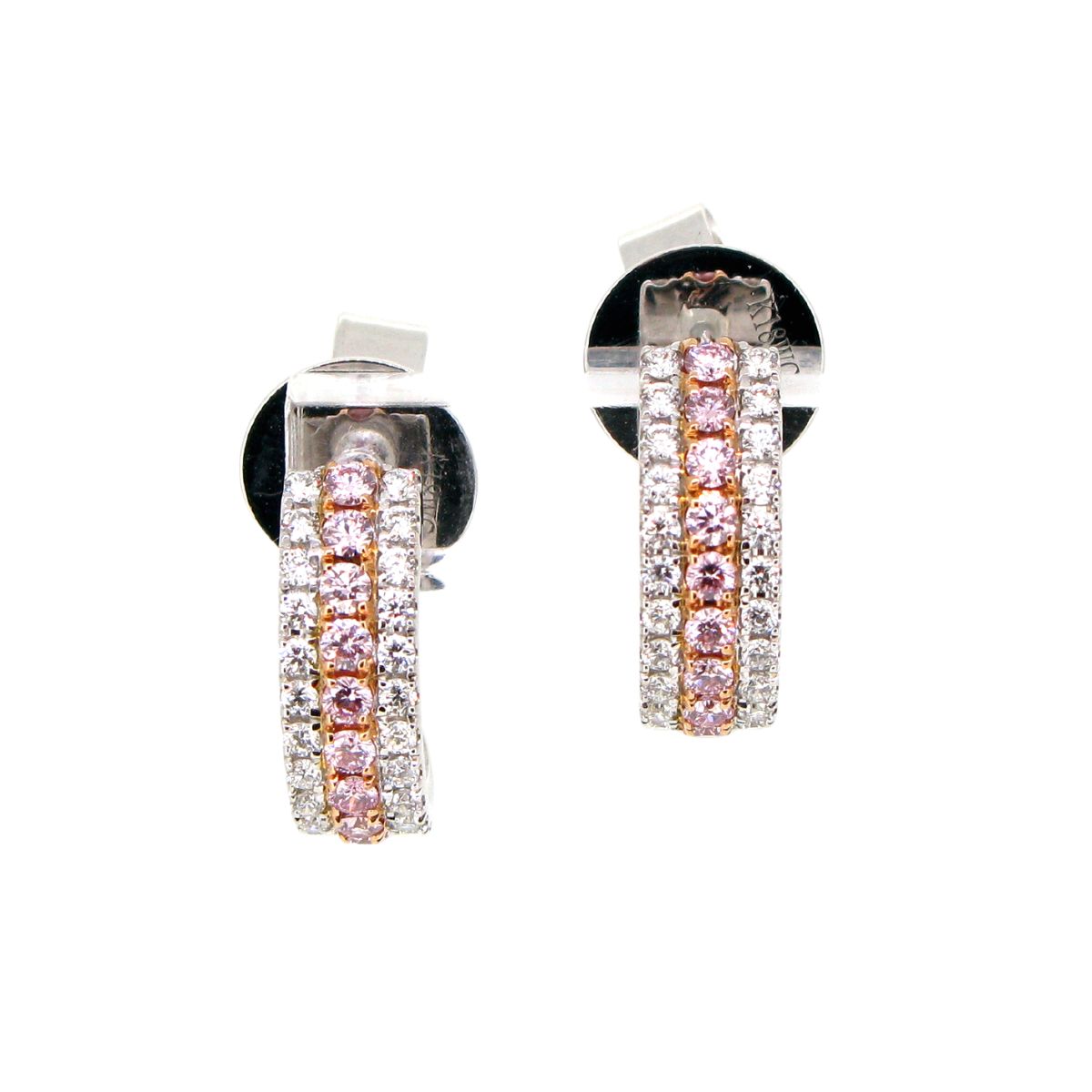 18K W/R Diamond Earrings