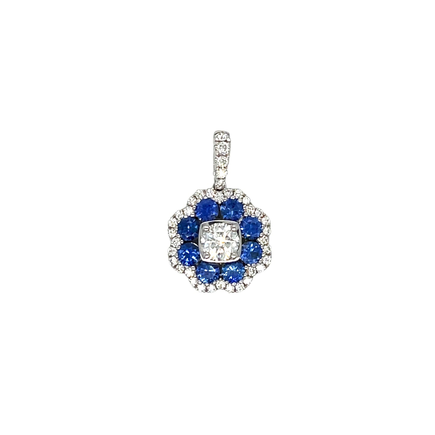 18K Diamond Sapphire Pendant