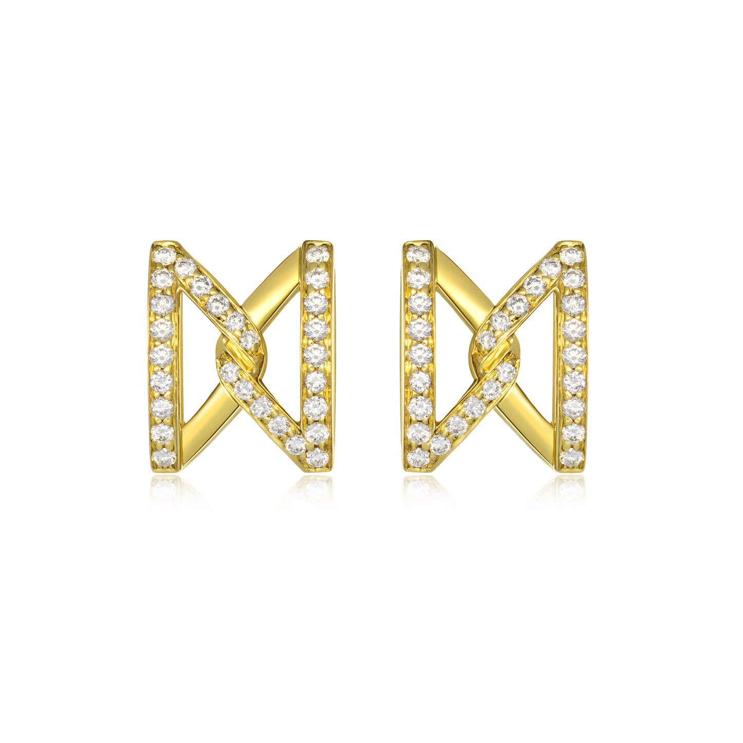 The Big Z Ear Studs in 18K Gold with Diamonds (Small) - ZNS Jewellery