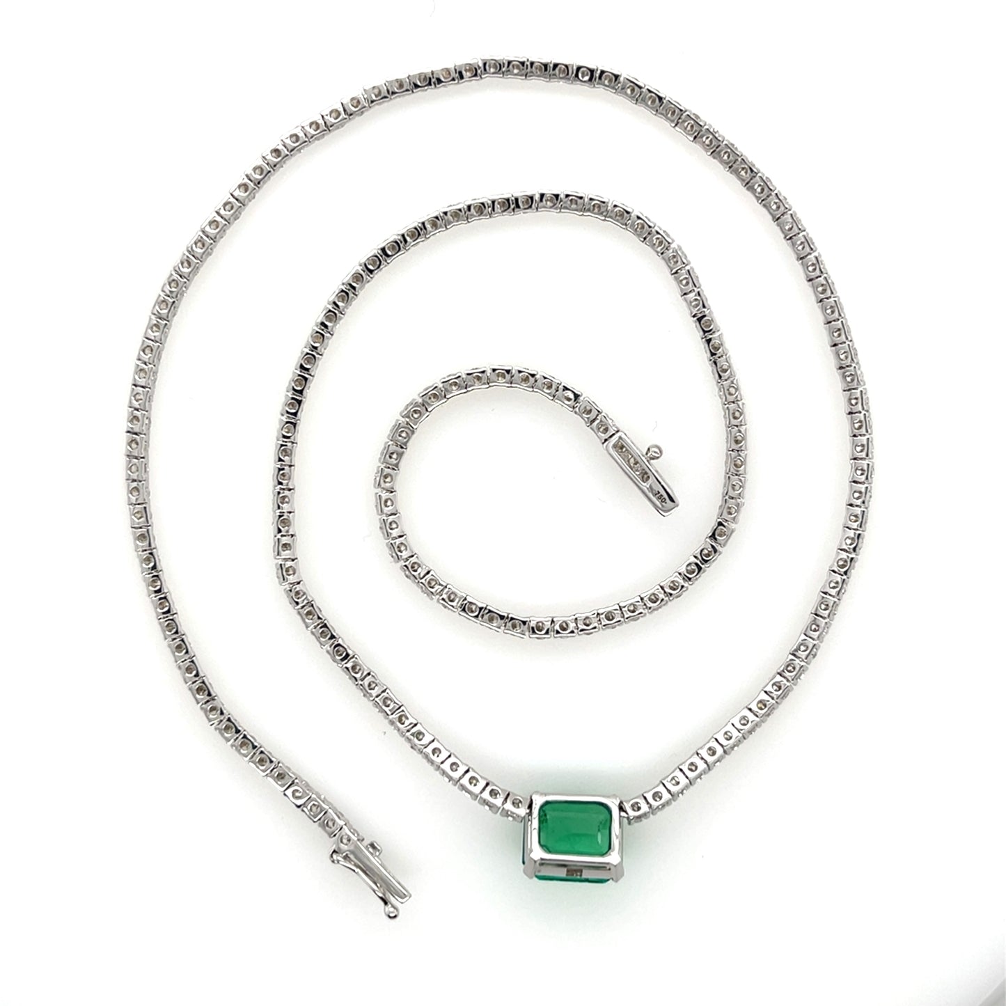 18K Emerald & Diamond Necklace - K.S. Sze & Sons
